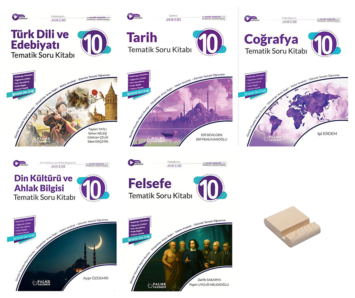 10. Sınıf Joket Edebiyat Tarih Coğrafya Felsefe Din Tematik Soru Bankası 5li Set + Telefon Standı