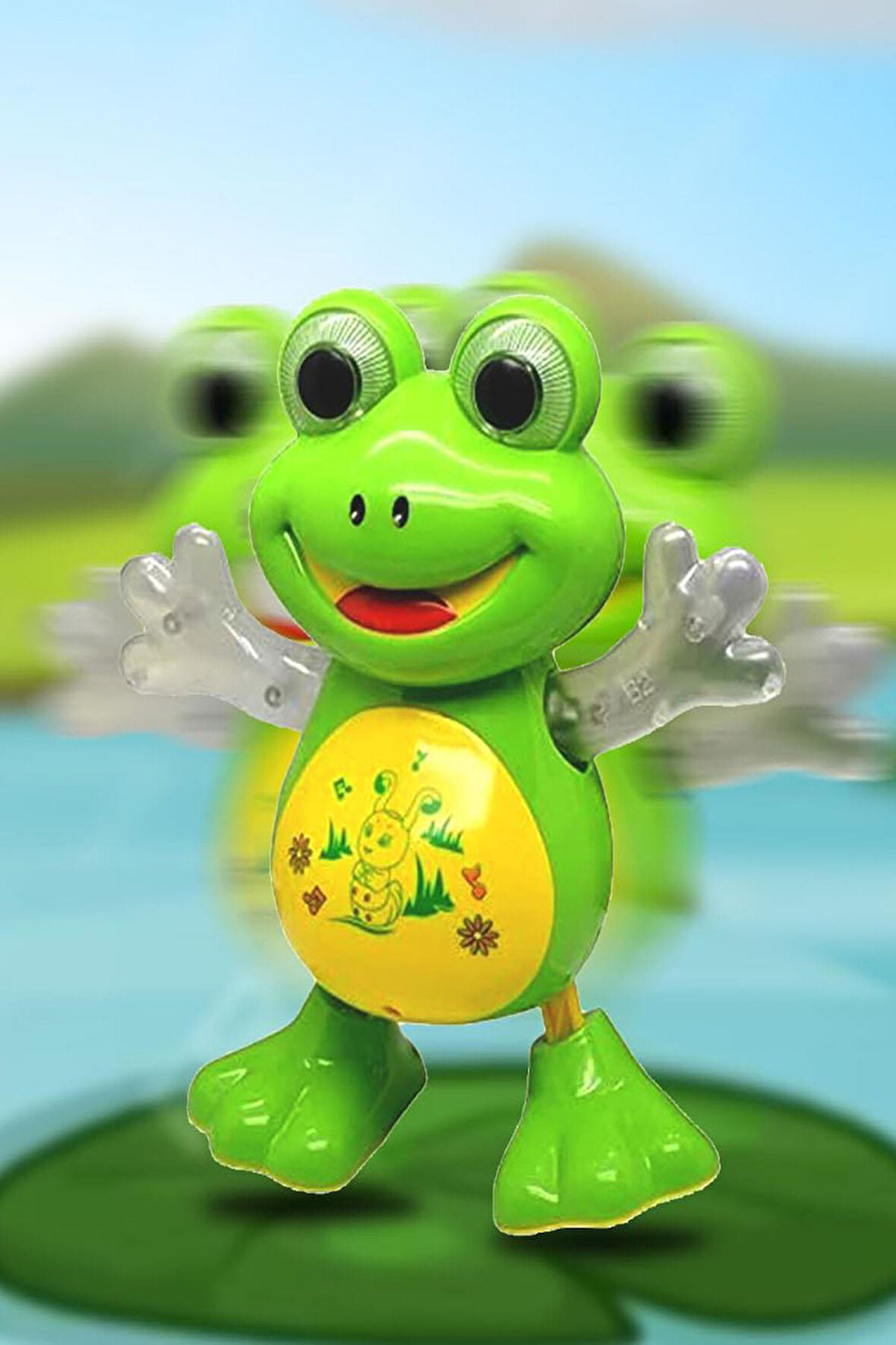 3D Işıklı, Müzikli, Dans Eden Kurbağa Oyuncak