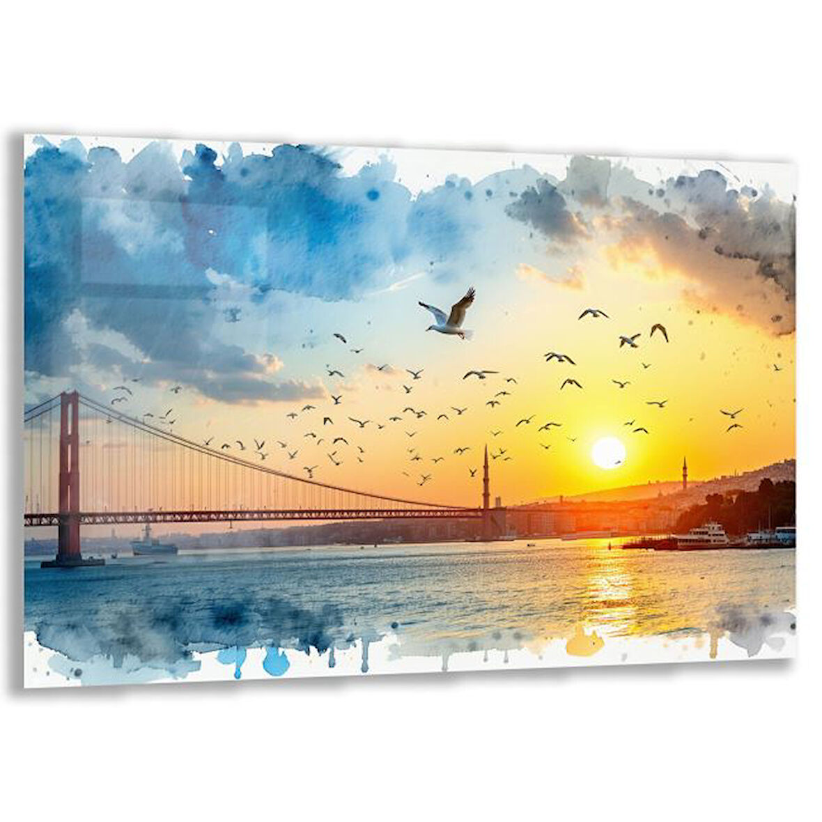 Doğa Manzaralı Cam Tablo - İstanbul - Yatay Motif 02-001
