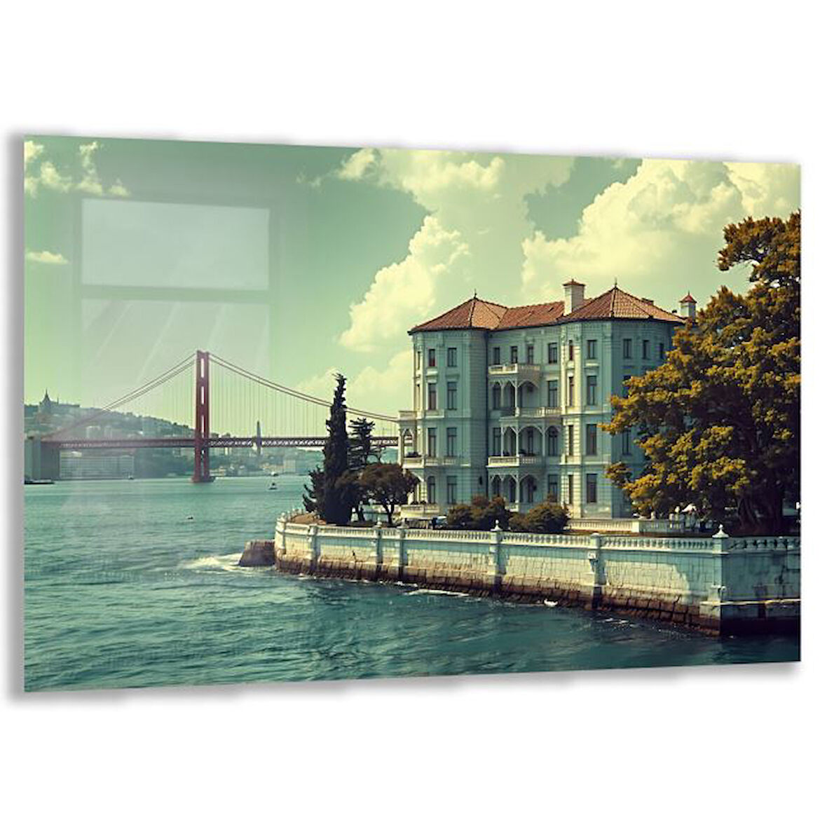 Doğa Manzaralı Cam Tablo - İstanbul - Yatay Motif 02-025