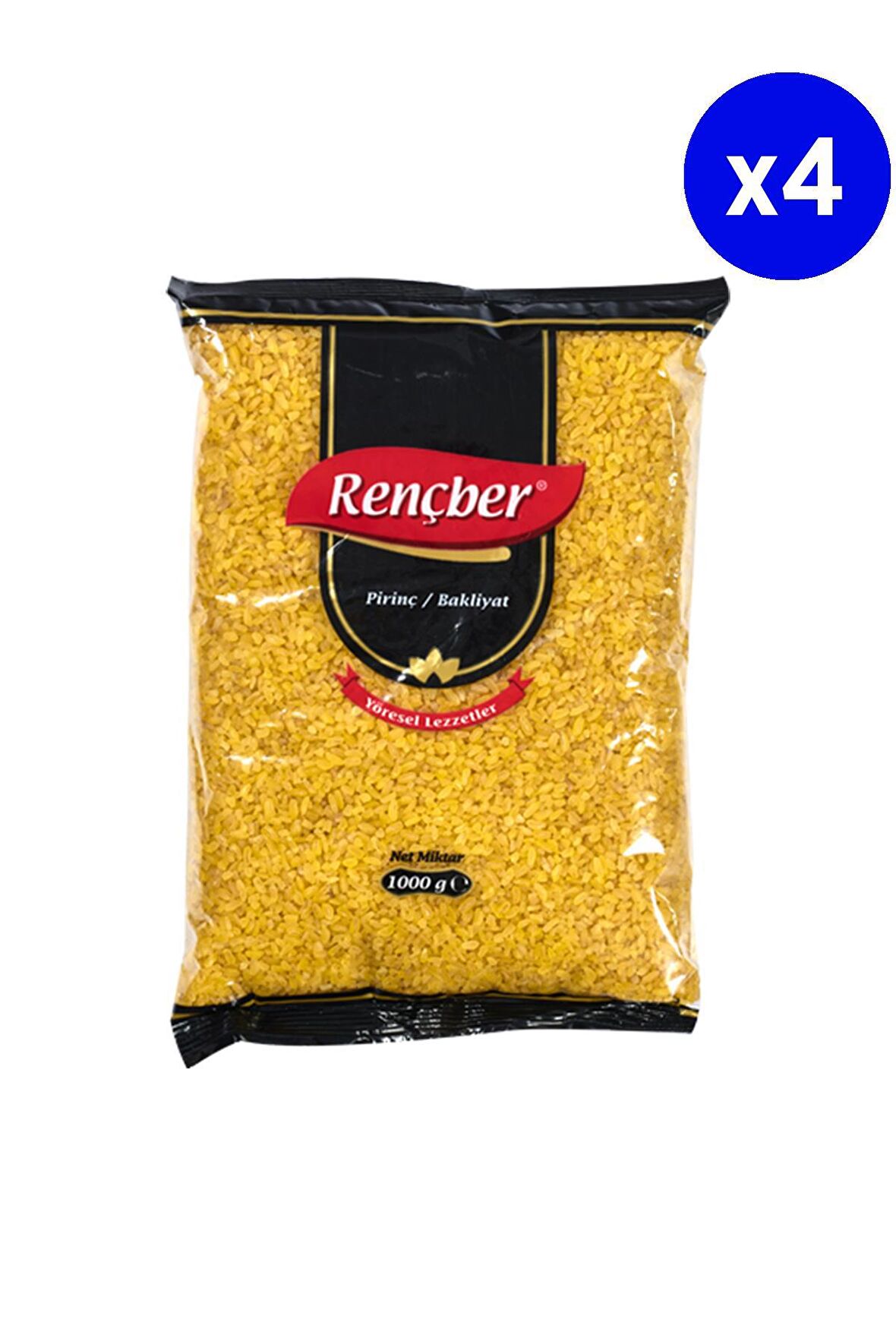 Rençber Lüks Pilavlık Bulgur 1000 Gr x 4 Adet