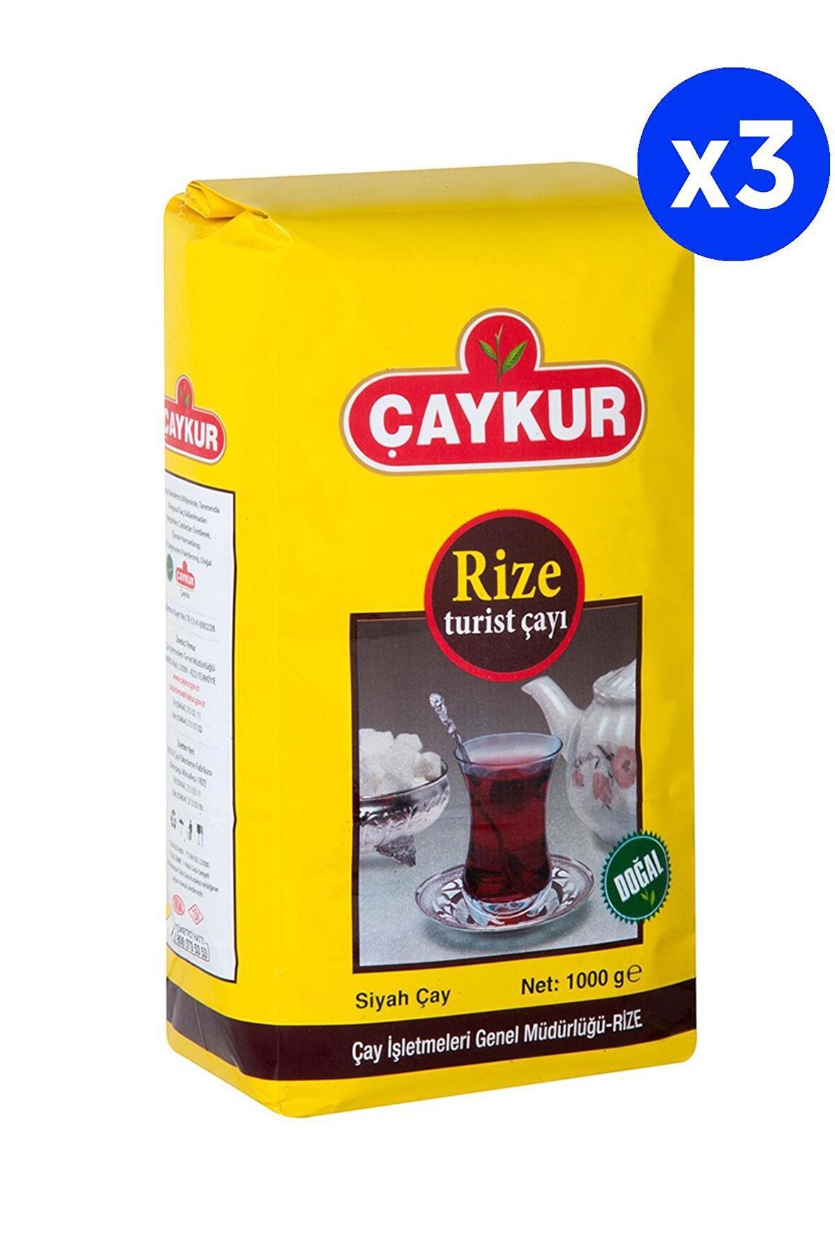 Çaykur Rize Turist Çayı Siyah Çay 1000 Gr x 3 Adet