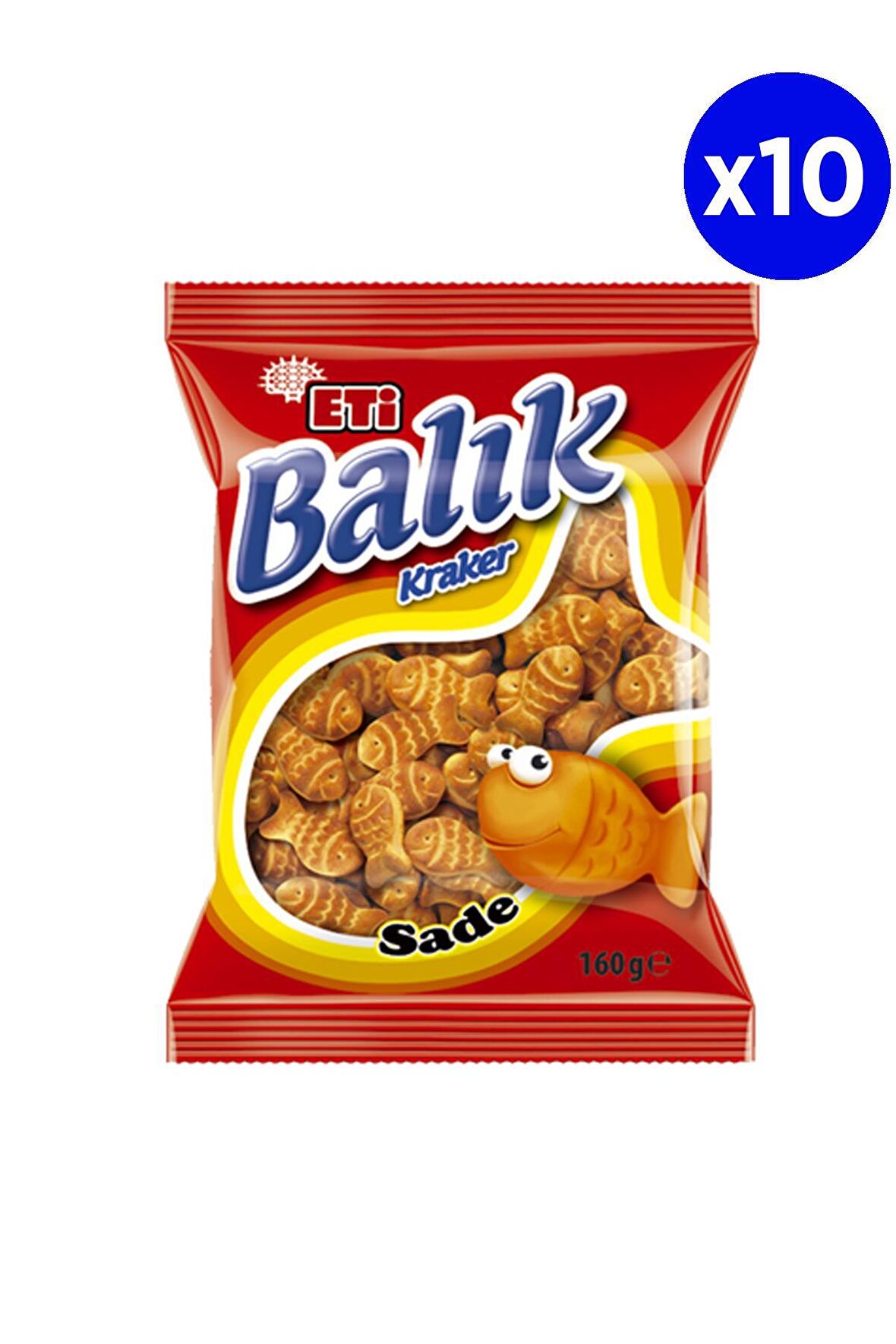 Eti Balık Kraker Sade 160 Gr x 10 Adet