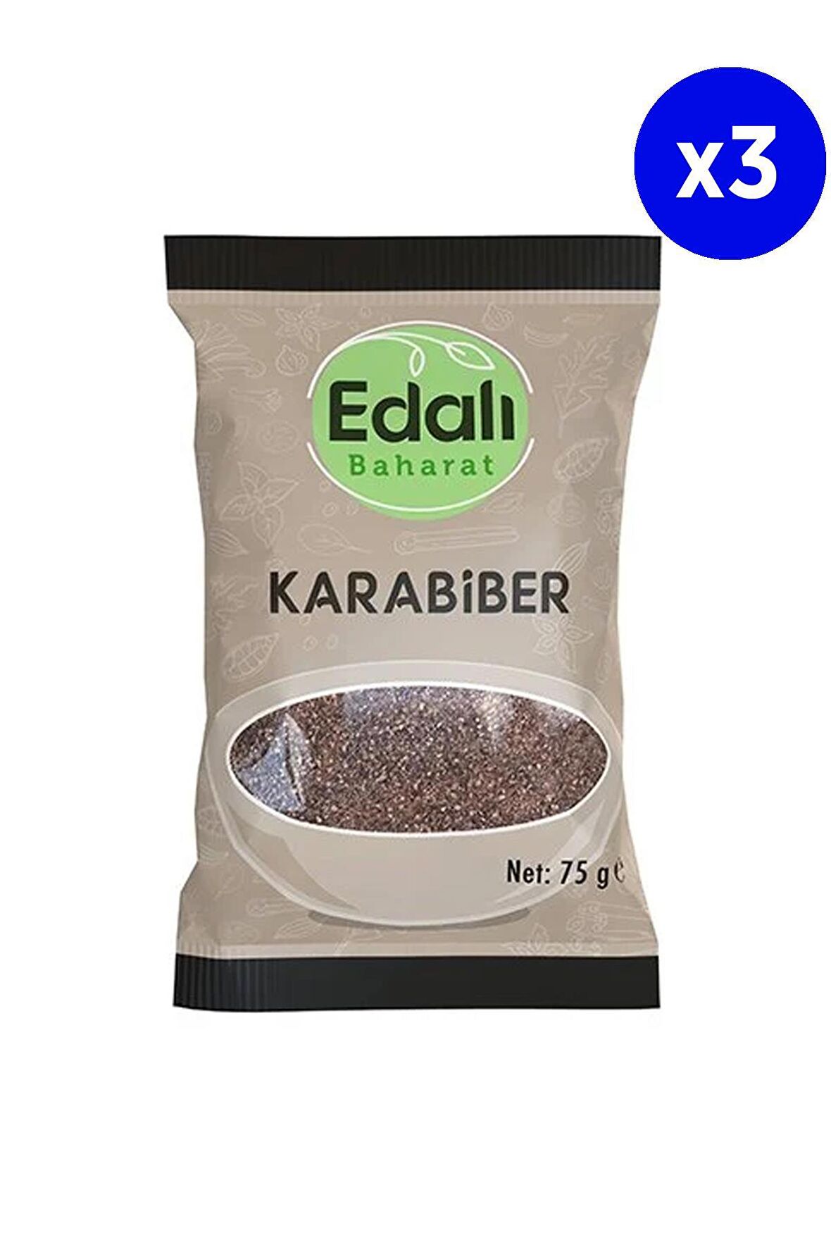 Edalı Baharat Karabiber 75 Gr x 3 Adet