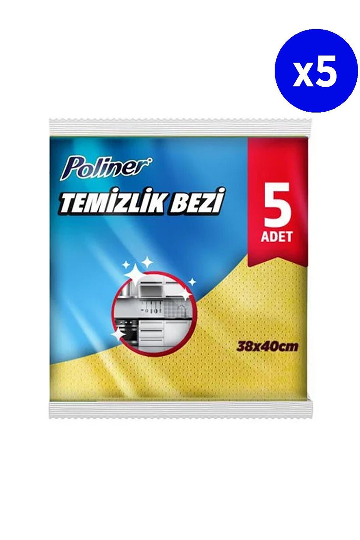 Poliner Temizlik Bezi 5'li x 5 Adet