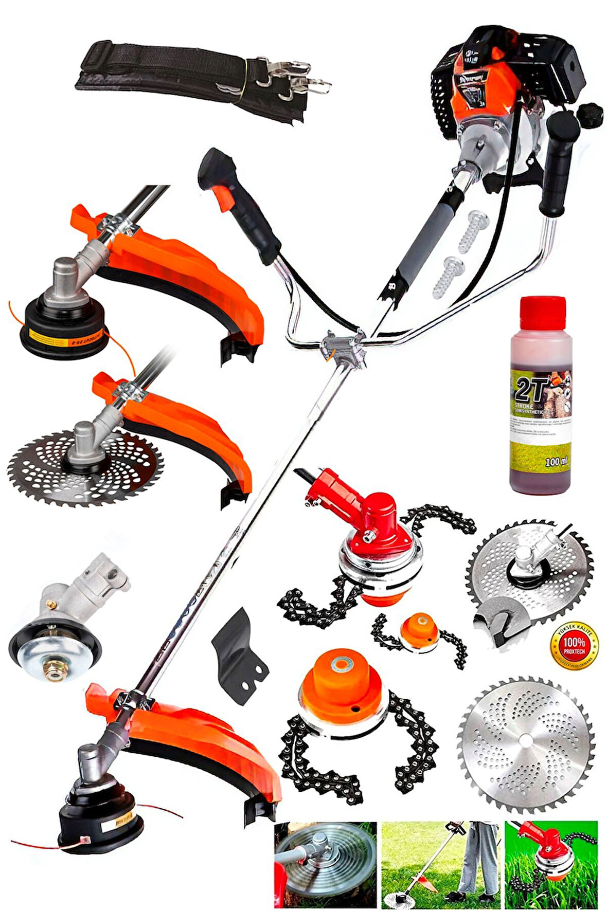 Germany YGT14000 14HPX Metal Şanzıman Yan Tipi Benzinli Motorlu Ot Çalı Çim Biçme Canavar Başlıklı