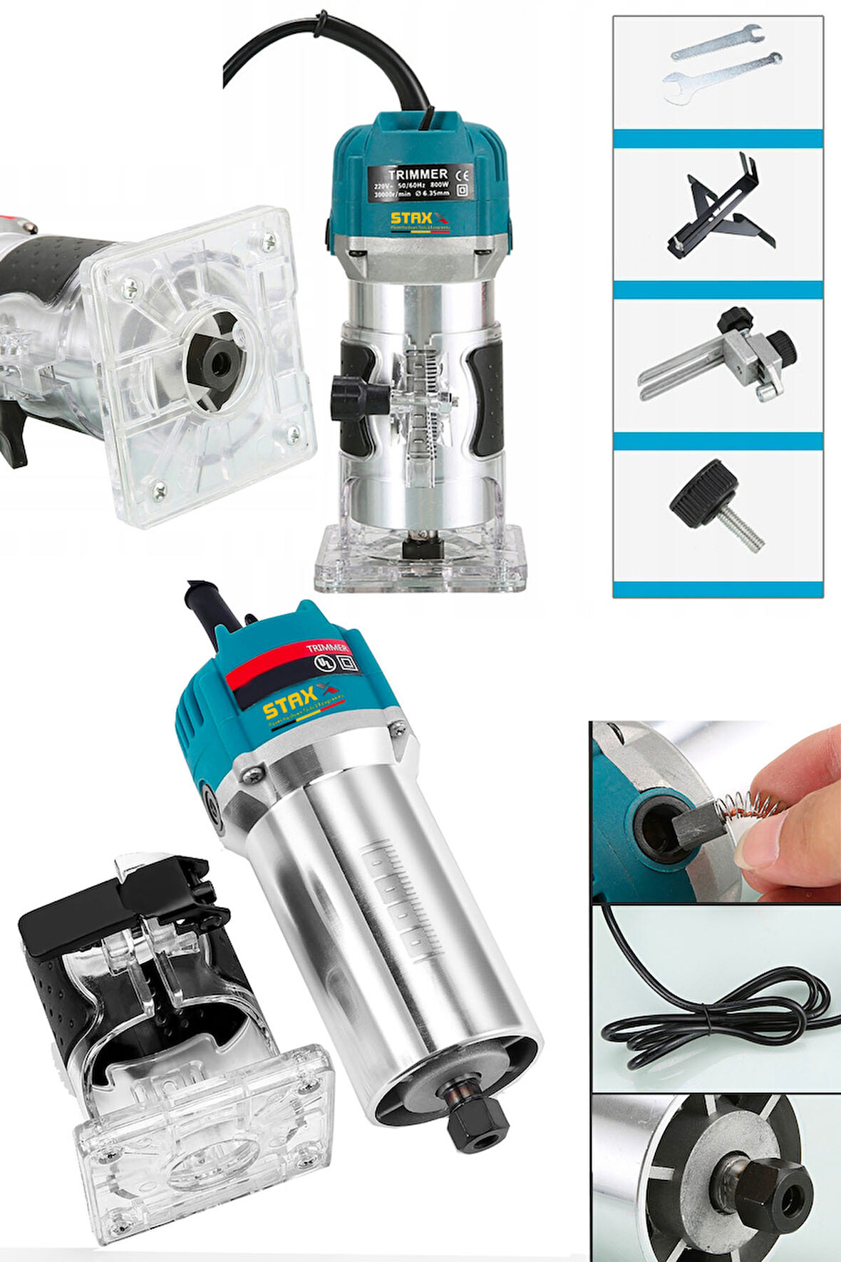 Bakır Sargılı 3500 Watt Titanyum Motor Mini Freze Formika Traşlama Makinesi 6mm Pens (Devir Ayarsız)