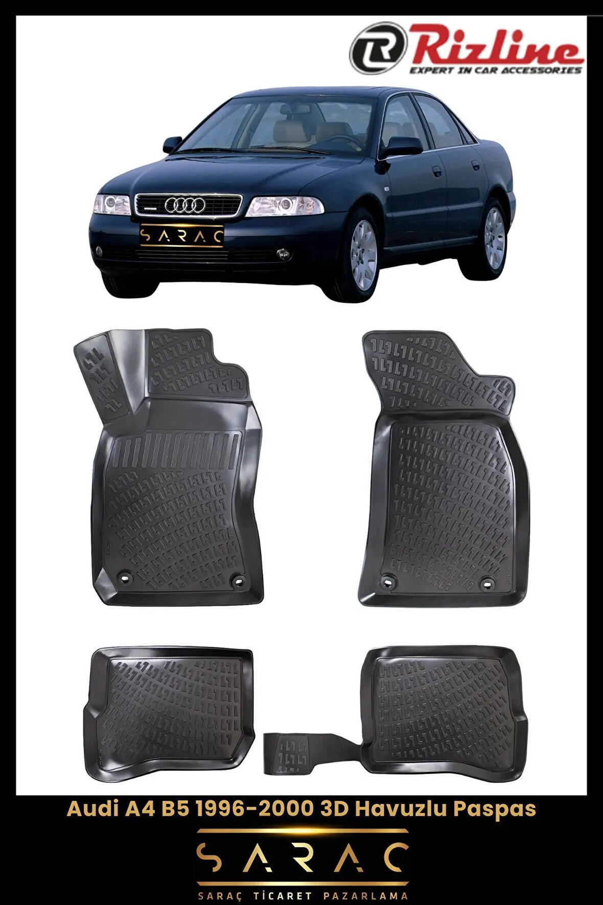 Rizline Audi A4 1995 Model 3D Havuzlu Paspas