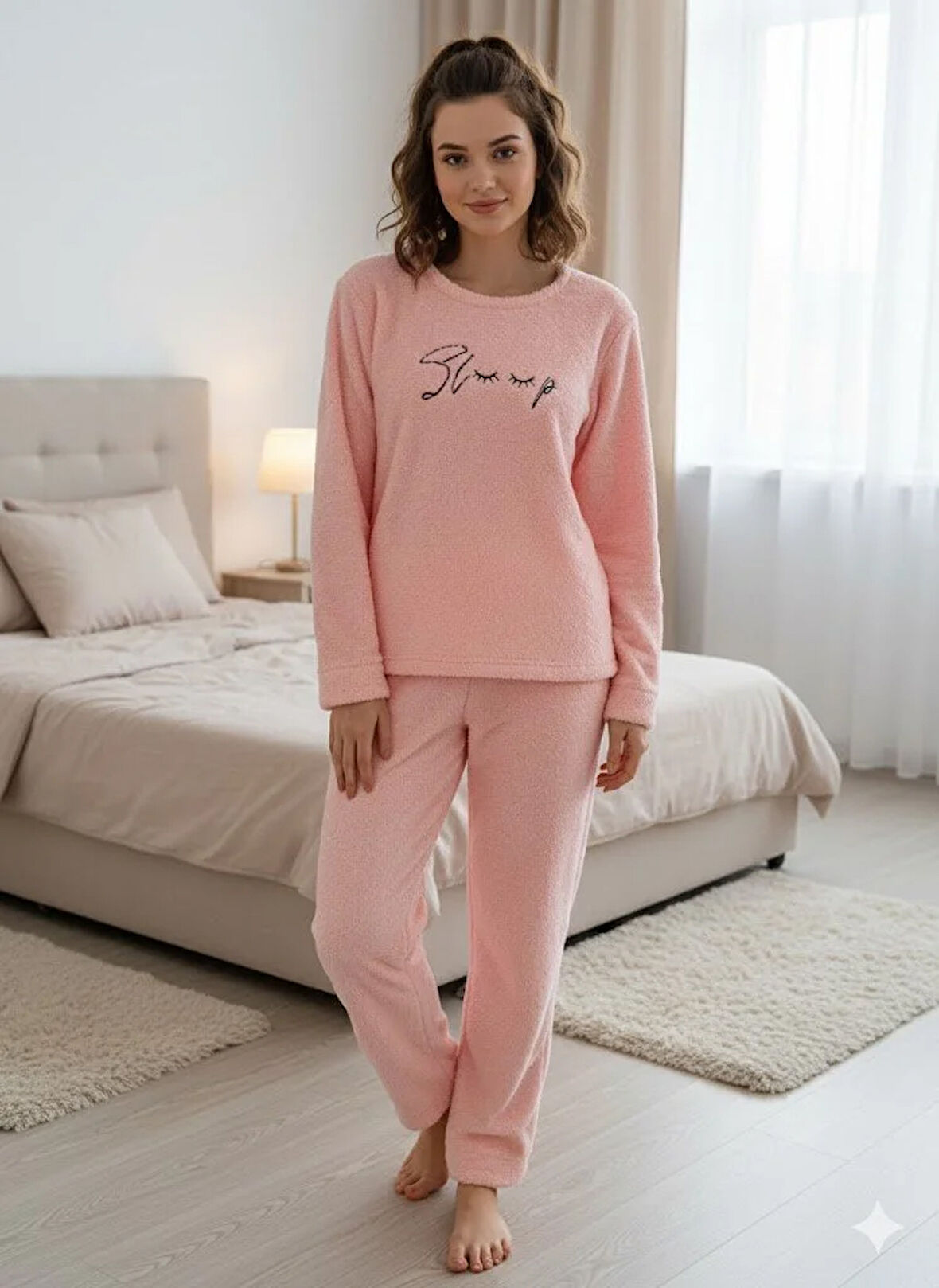 KADIN KIŞLIK POLAR PİJAMA TAKIMI