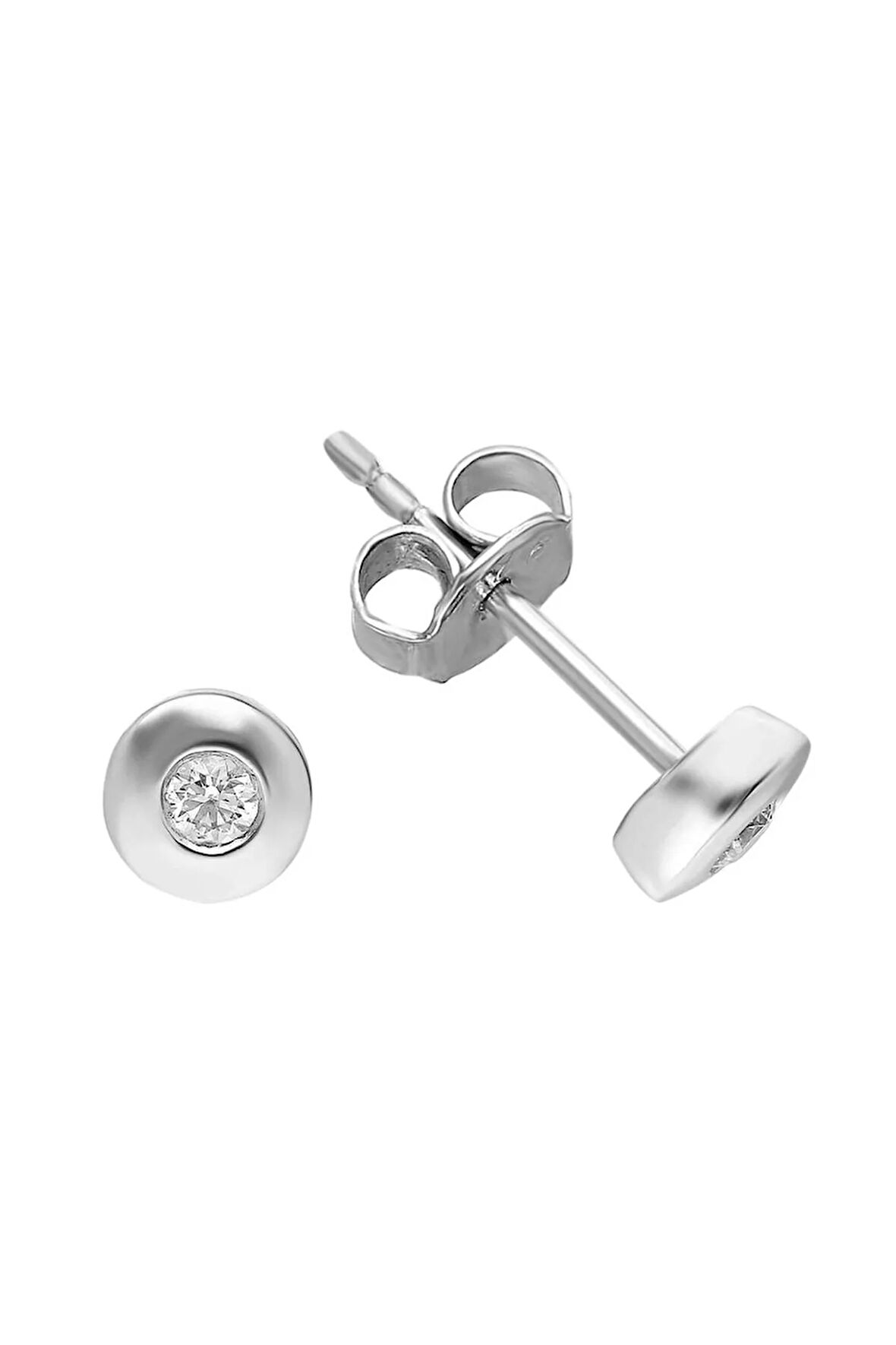 Pırlanta Ve Oval Safir Taşlı Küpe