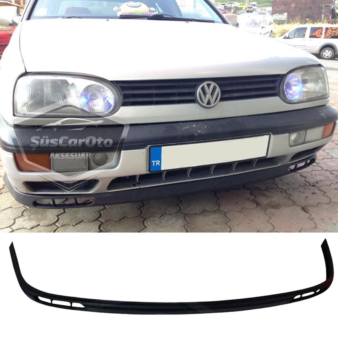 Vw Golf 3 1991-1998 Uyumlu Üniversal Laguna Lip Esnek Ön Lip 2 Parça Tampon Altı Dil Karlık Ön Ek