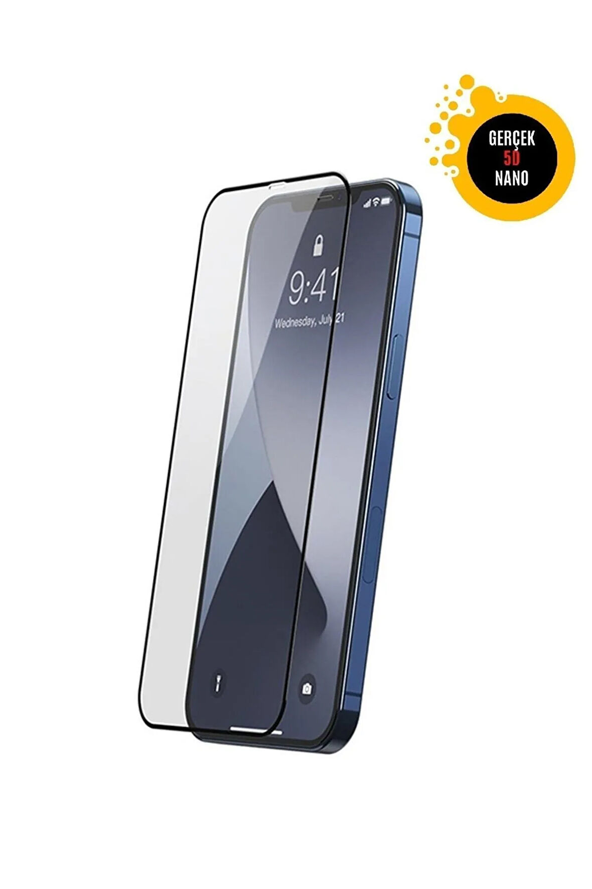 Iphone 12 Uyumlu Gerçek Nano 5d Ekran Koruyucu Kırılmaz Cam - Extra İnce