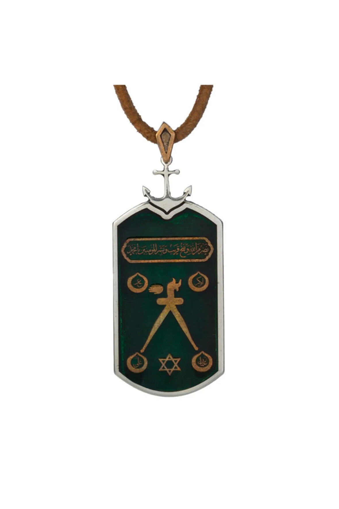 Barbaros Hayreddin Paşa Sancağı Çapalı Erkek Gümüş Künye Kolye