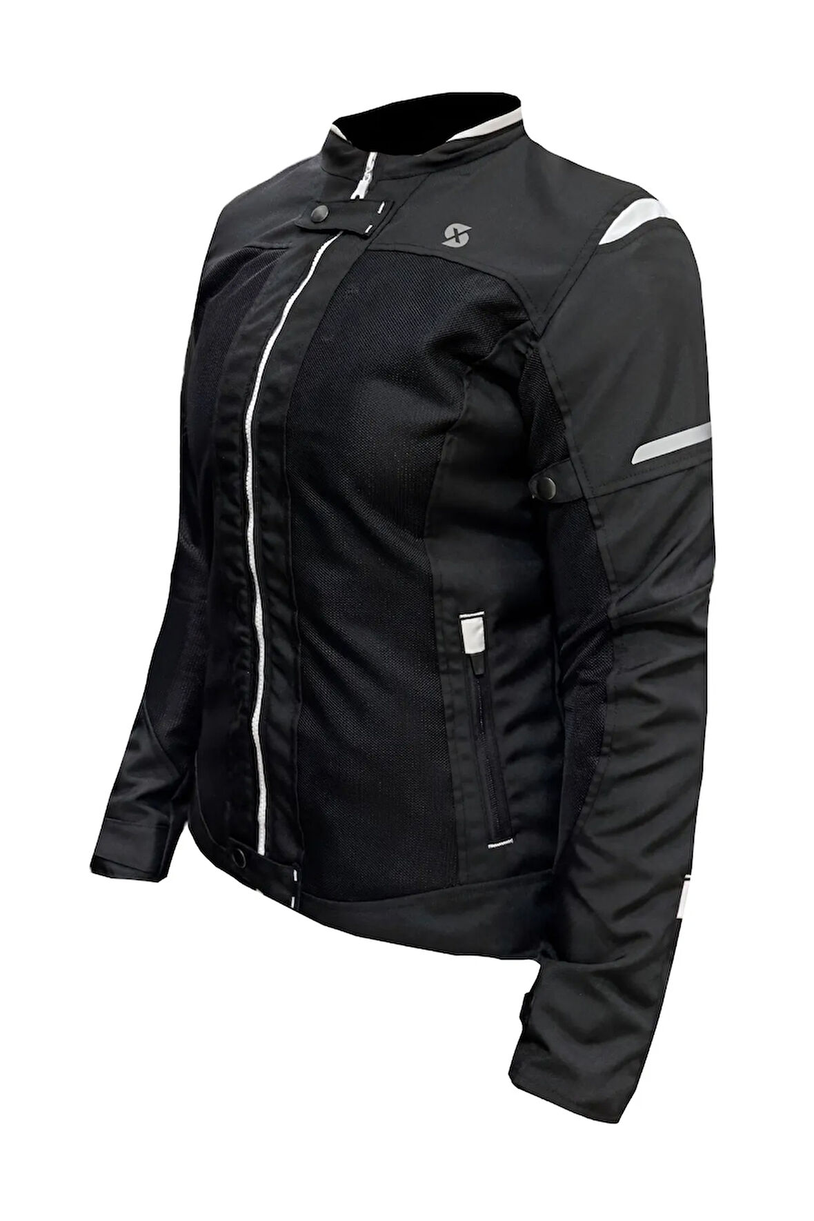 Luna Yazlık Fileli Korumalı Kadın Motosiklet Montu Yeni Sezon Siyah Beyaz