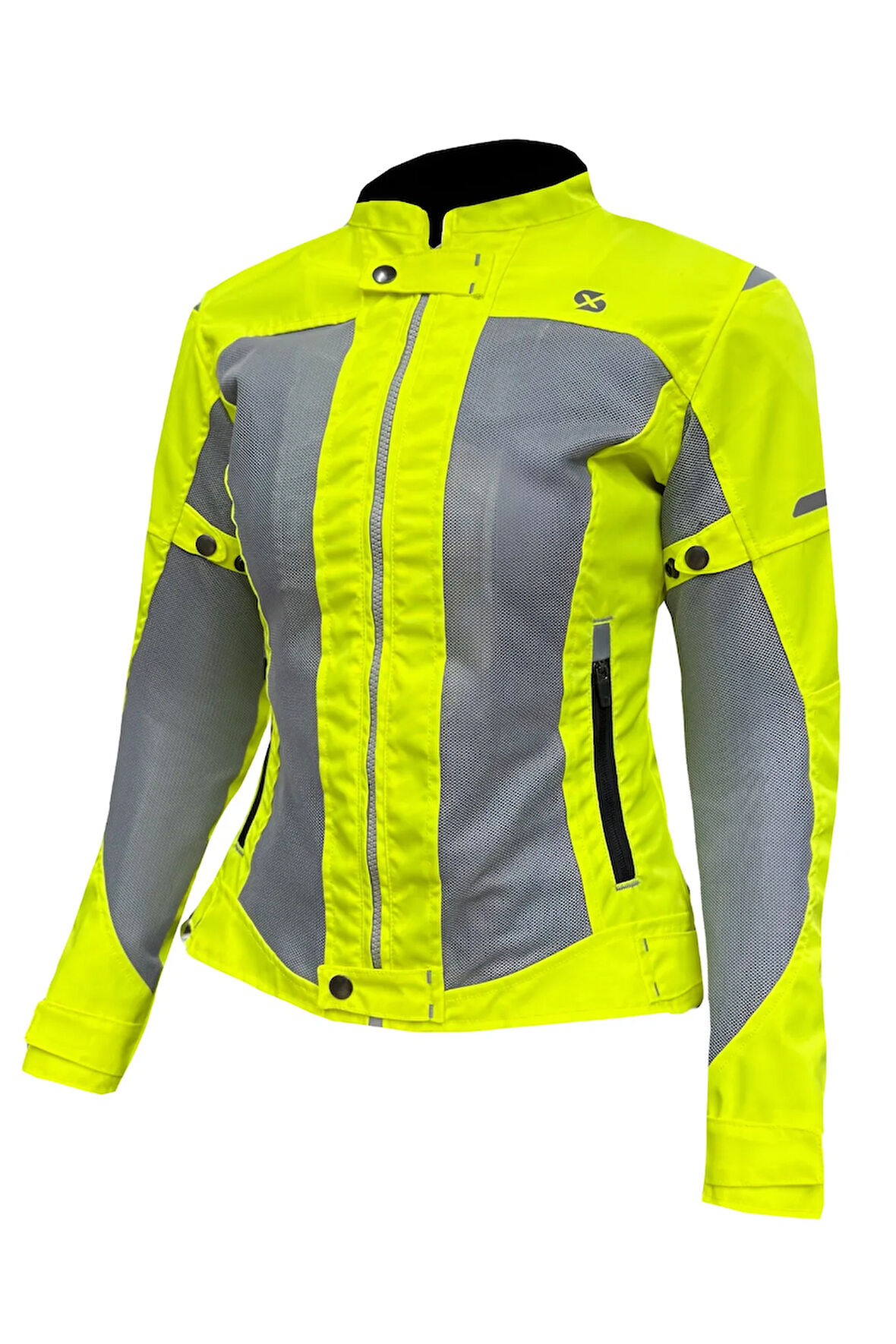 Luna Yazlık Fileli Korumalı Kadın Motosiklet Montu Yeni Sezon Neon Gri