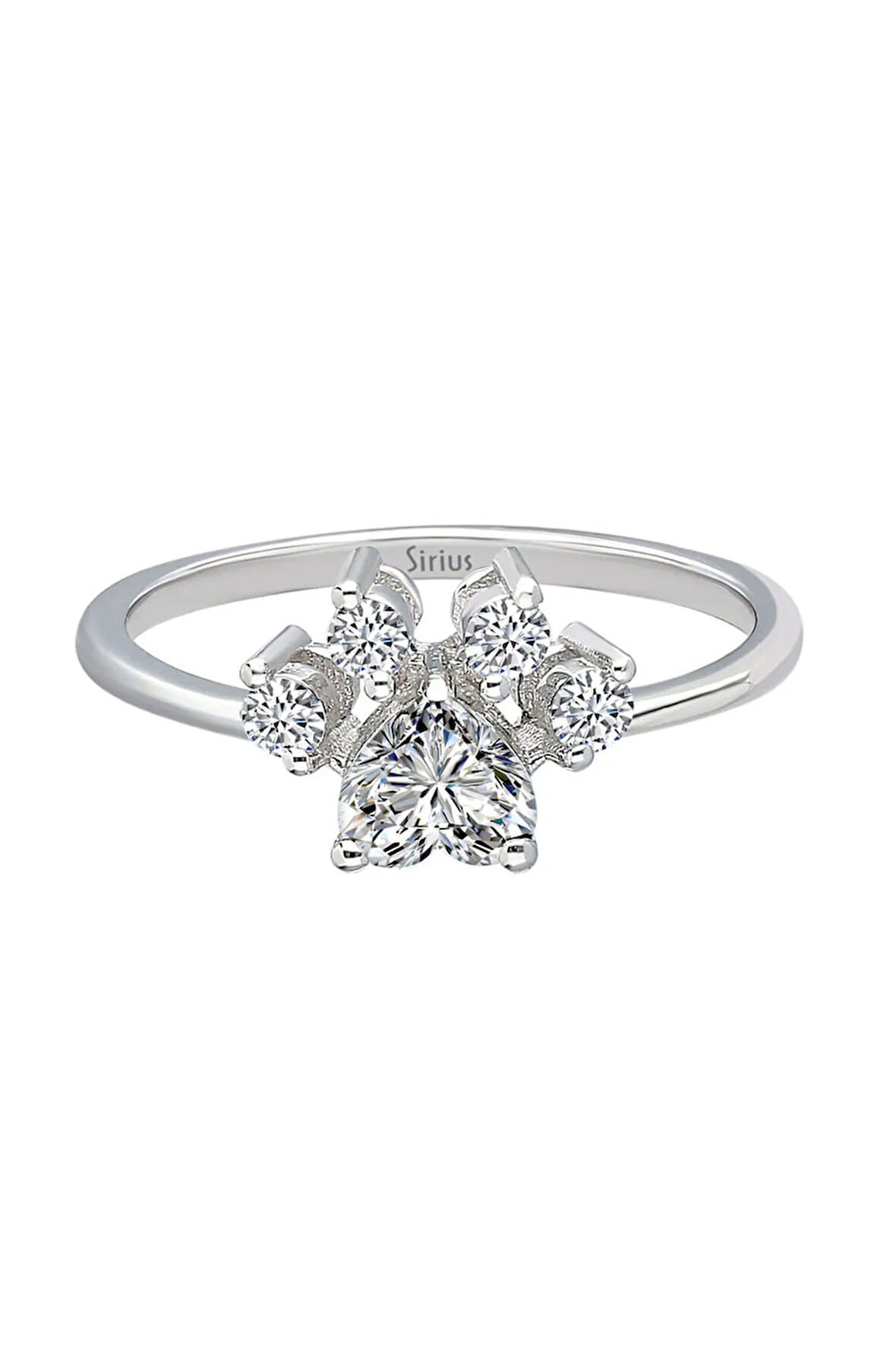 Pırlantalı Kedi Patisi Yüzük