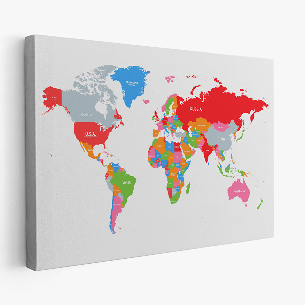 Harita Sepeti Dünya Haritası Dekoratif Kanvas Tablo 1102