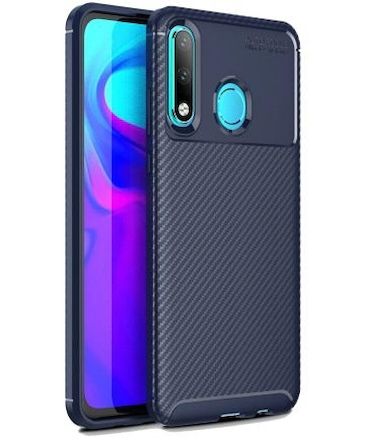Smcase Honor 20 Lite Negro Karbon Silikon Kılıf  Tam Kapatan Cam