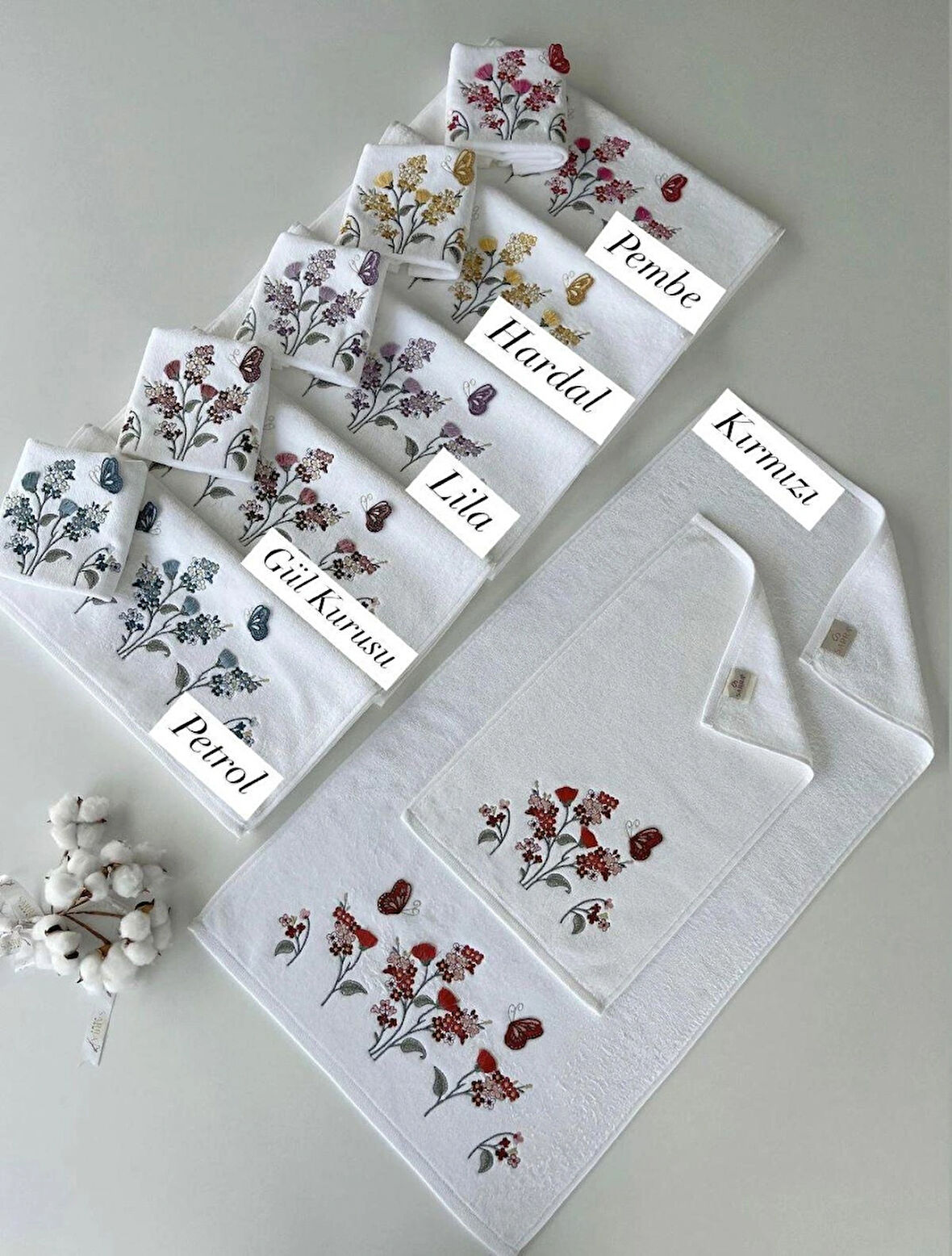 SARRA KADİFE 3D NAKIŞLI ANALI KIZLI 2'Lİ TAKIM - GELİNCİK-PETROL