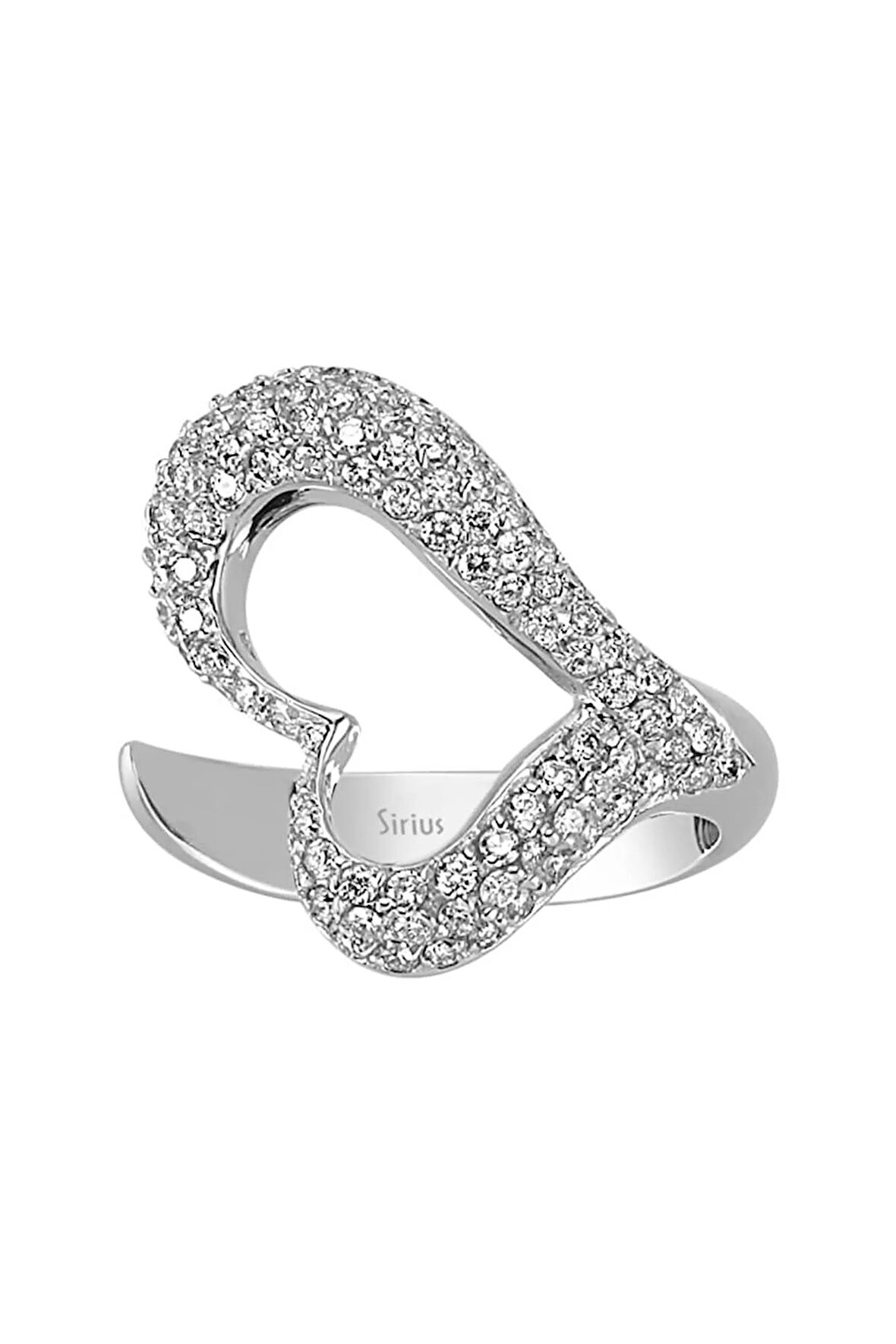 Pırlanta Taşlı Kalp Yüzük