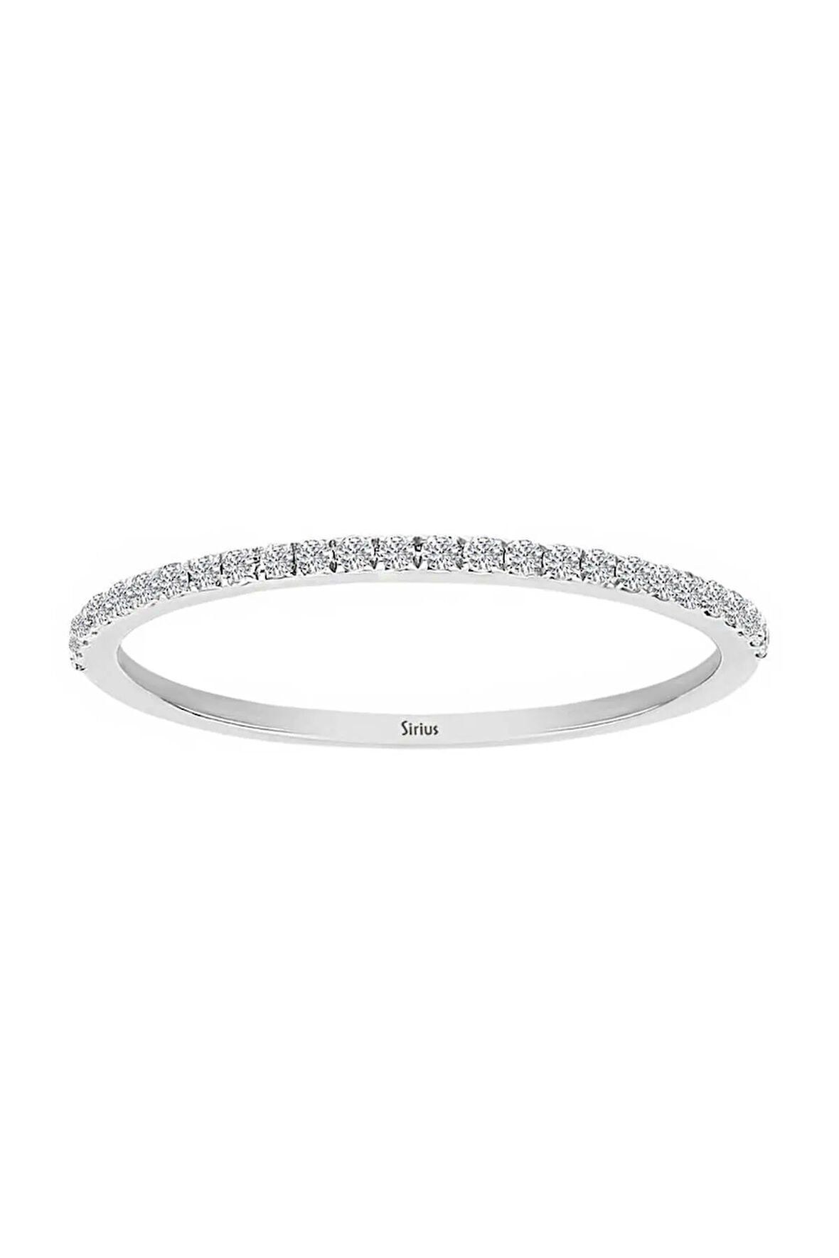 Pırlanta Ince Yarım Tur Yüzük