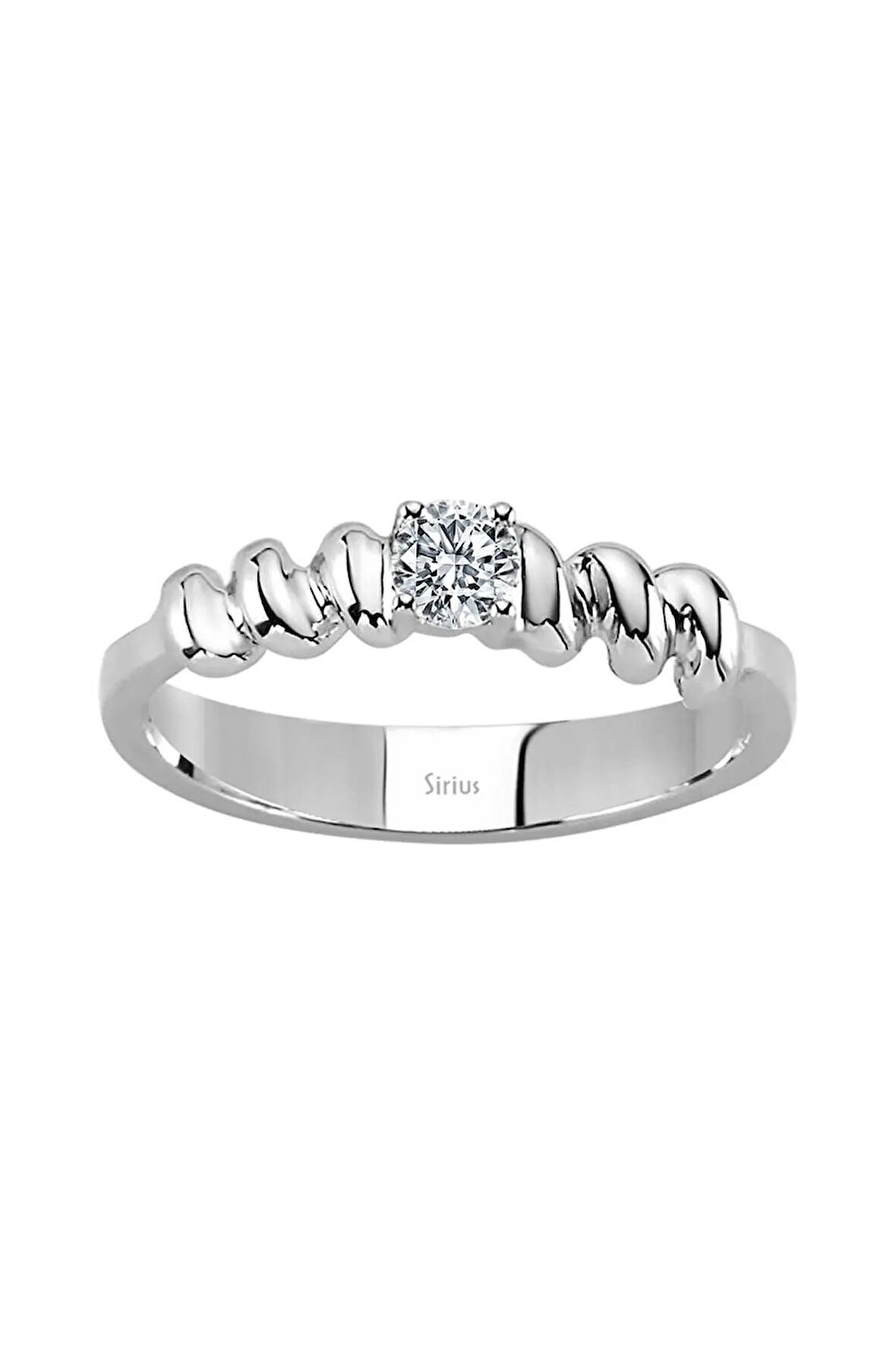 G Renk 0,19 Karat Pırlanta Burgulu Tektaş Yüzük