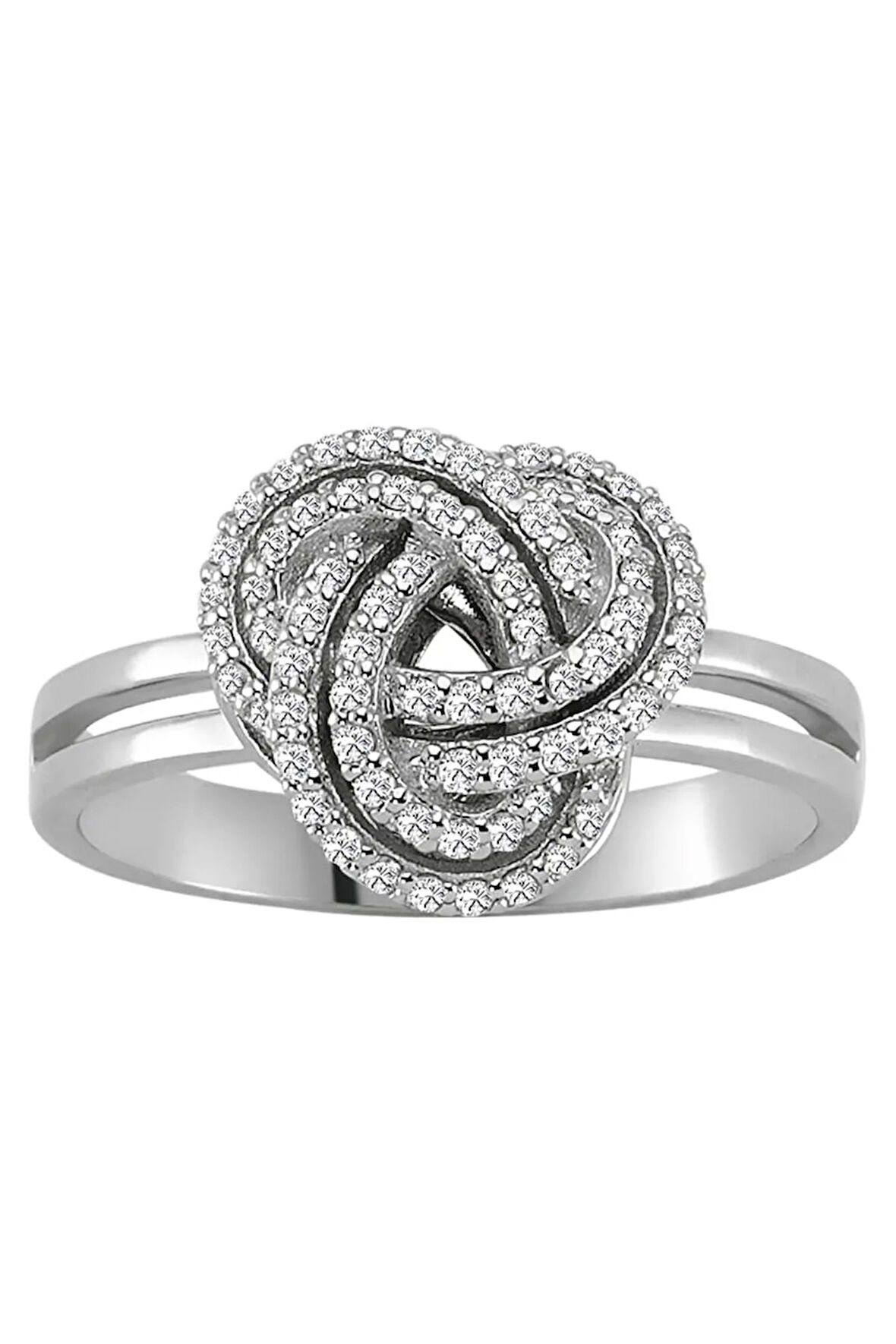 Pırlanta Taşlı Sonsuz Sarmal Yüzük