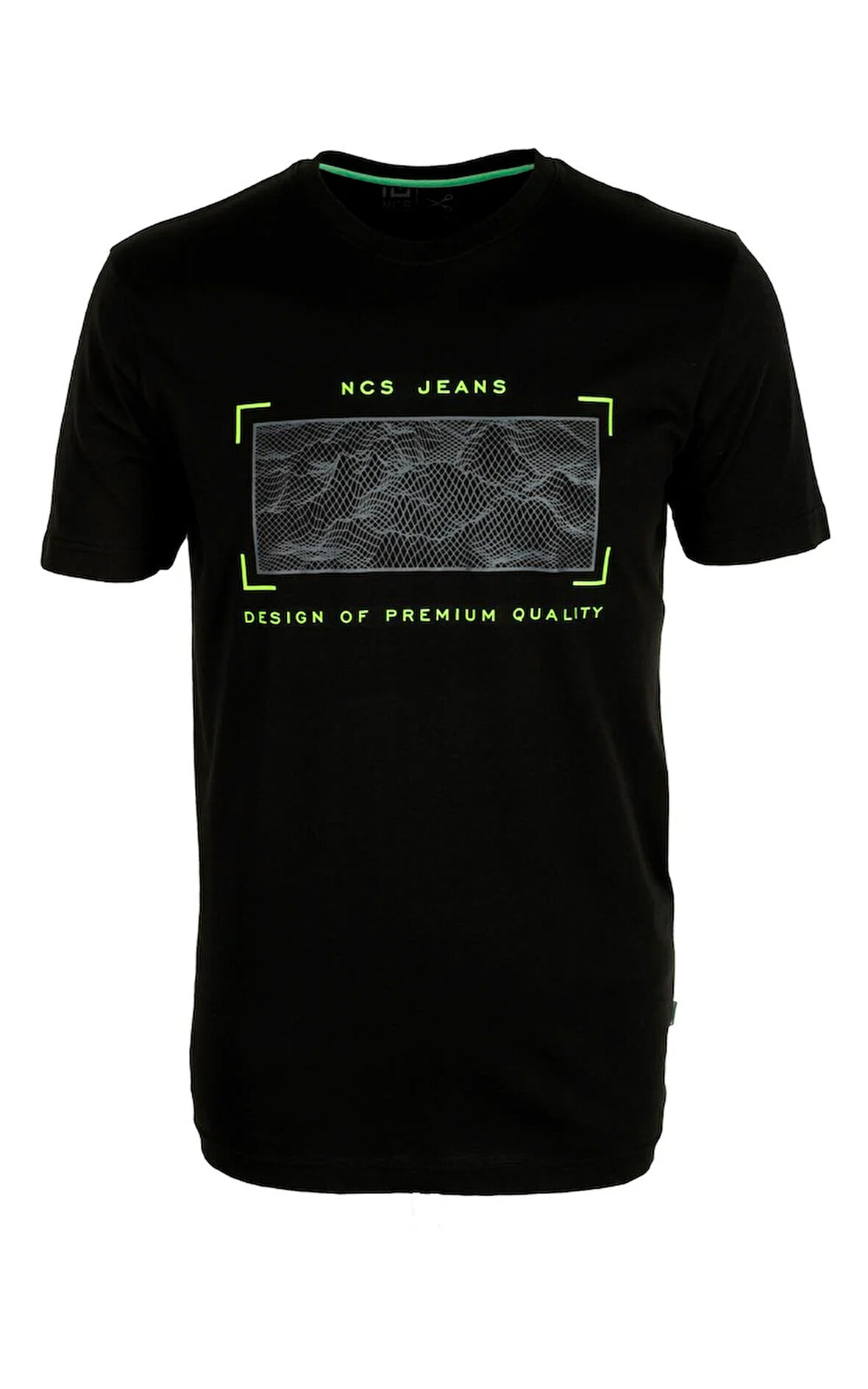 Erkek Tişört Bisiklet Yaka Siyah %100 Pamuk Slim Fit Baskılı T-shirt NCS JEANS 1104