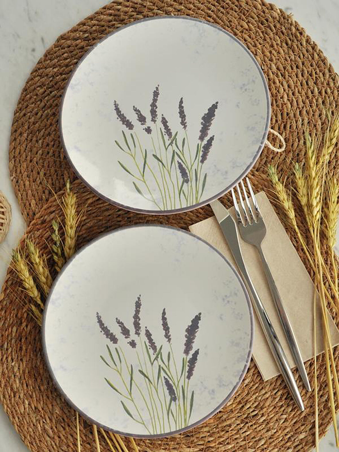 Sipahi başak 2 li Seramik Pasta Tabağı 19 Cm