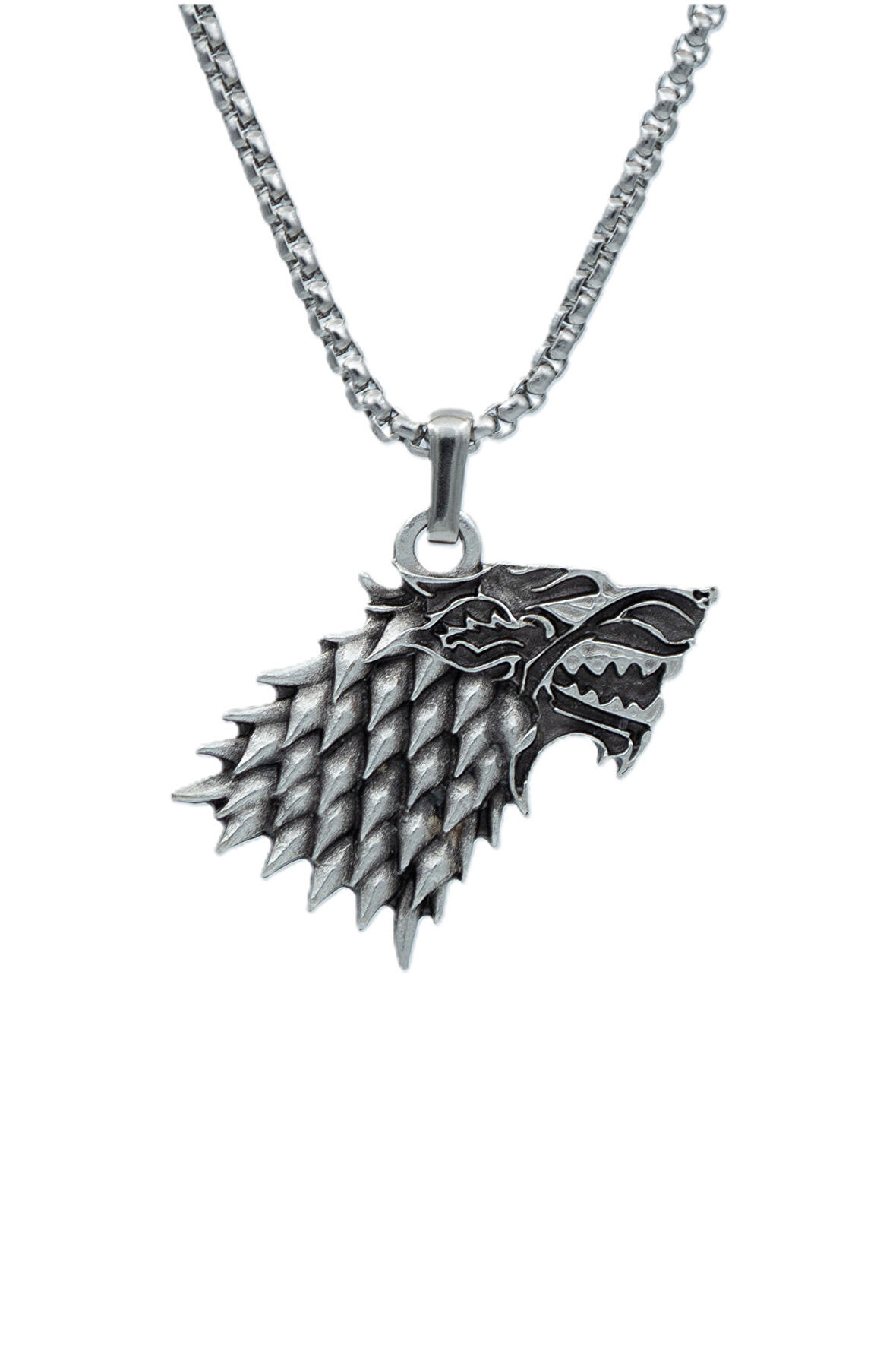 Game Of Thrones Kurt Örme Zincir Kolye - Gümüş Kaplama - Erkek Kadın Kolye - No:1359