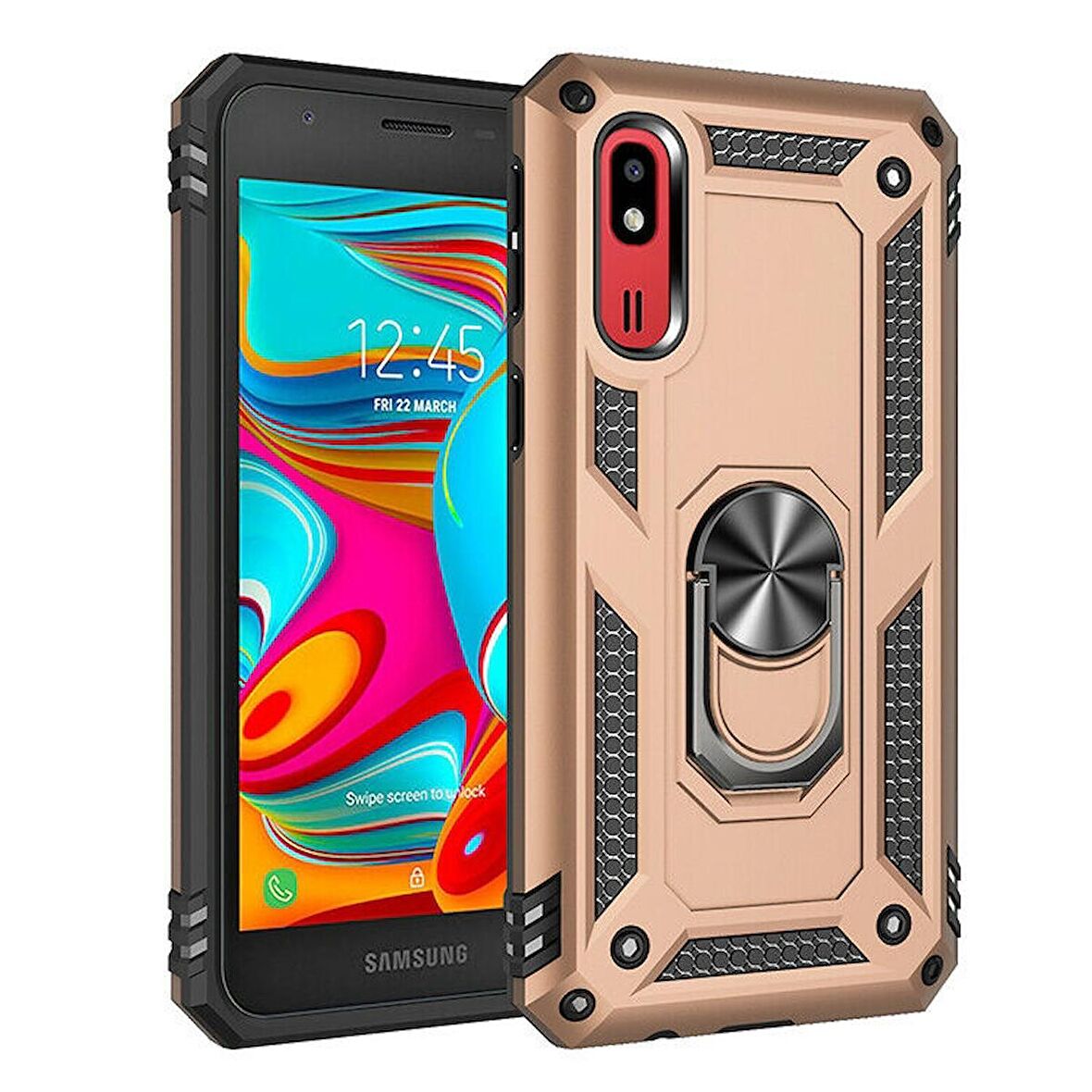 Smcase Samsung Galaxy A2 Core Vega Yüzüklü Tank Kapak Kılıf  Nano Ekran Koruyucu