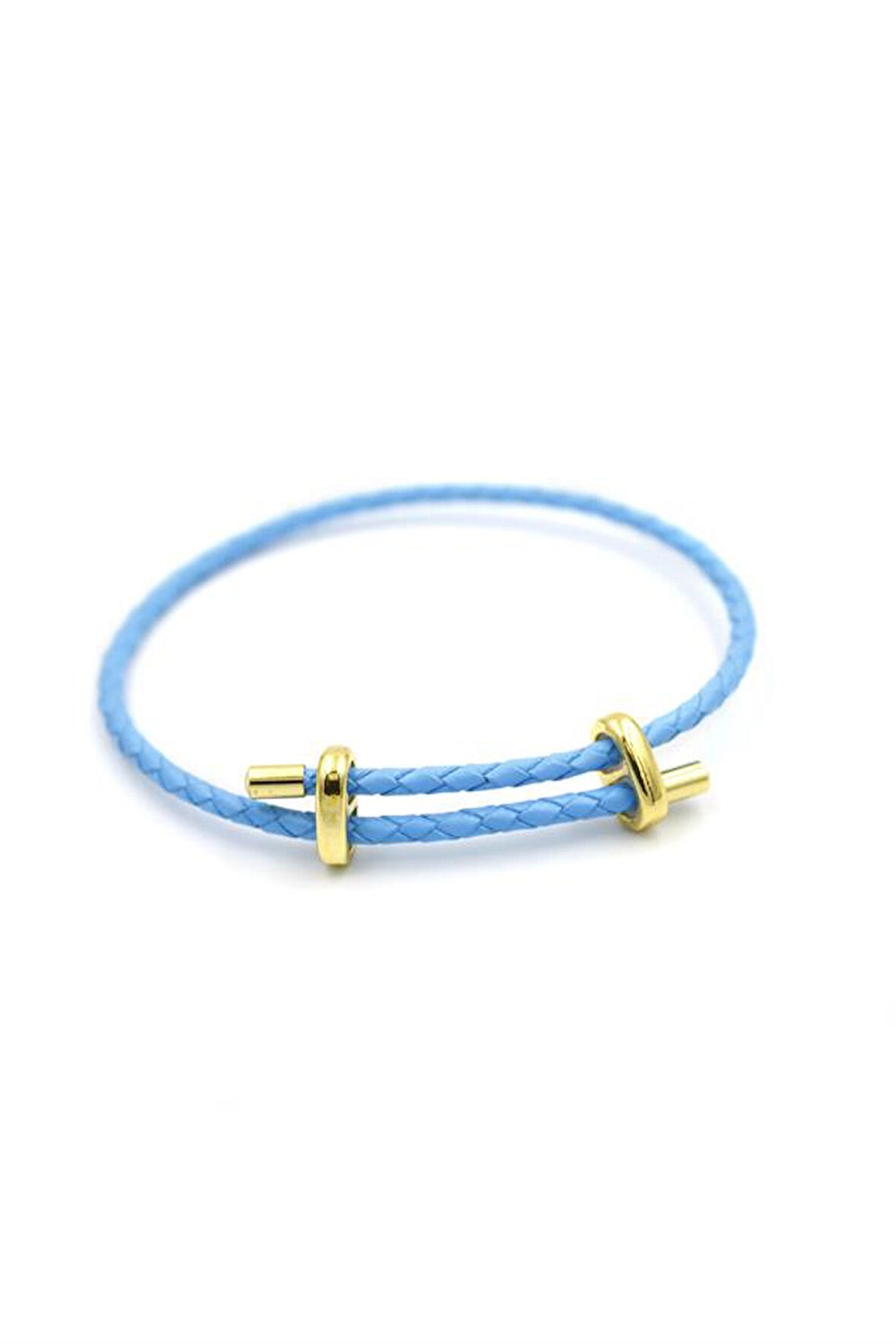 Deri Hasır Bileklik - Mavi