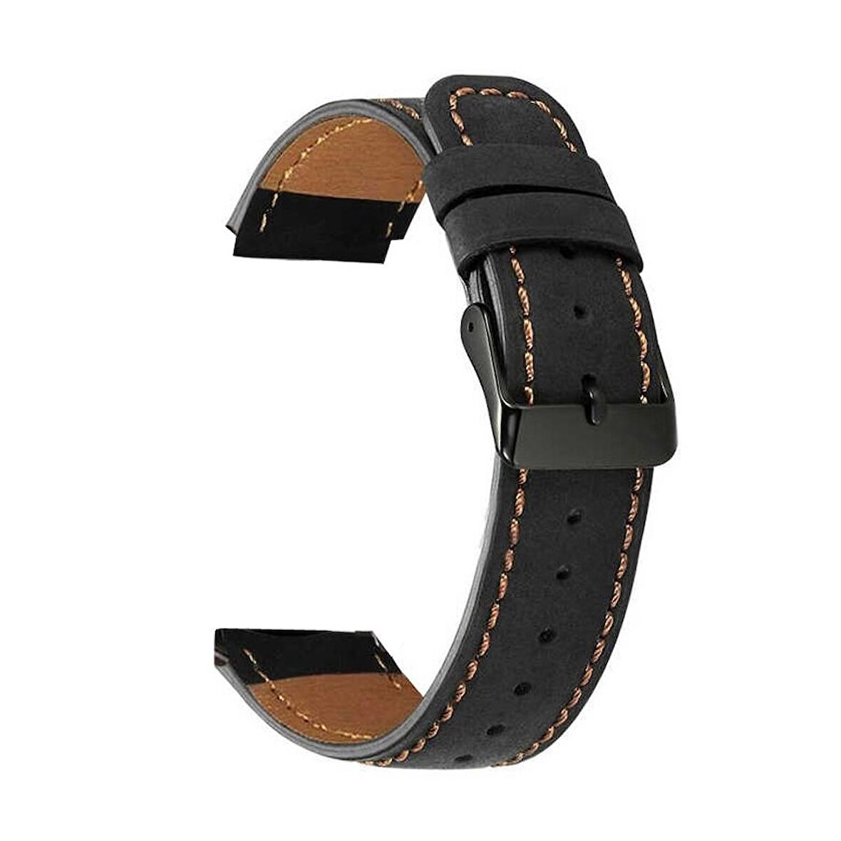 Gpack Samsung Galaxy Watch 3 45mm Kordon A Kalite Suni Deri Kançalı KRD 29