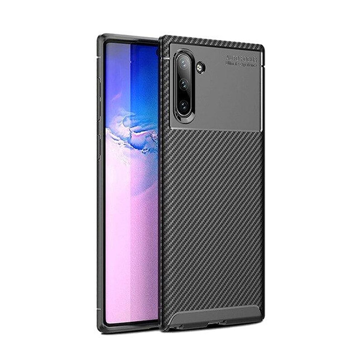 Smcase Samsung Galaxy Note 10 Kılıf Negro Karbon Desenli Silikon 