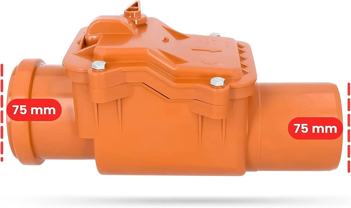 Ø110 mm PVC Pis Su Atık Gideri Çekvalf – Kilitli Sistem, Koku ve Geri Akış Önleyici Valf