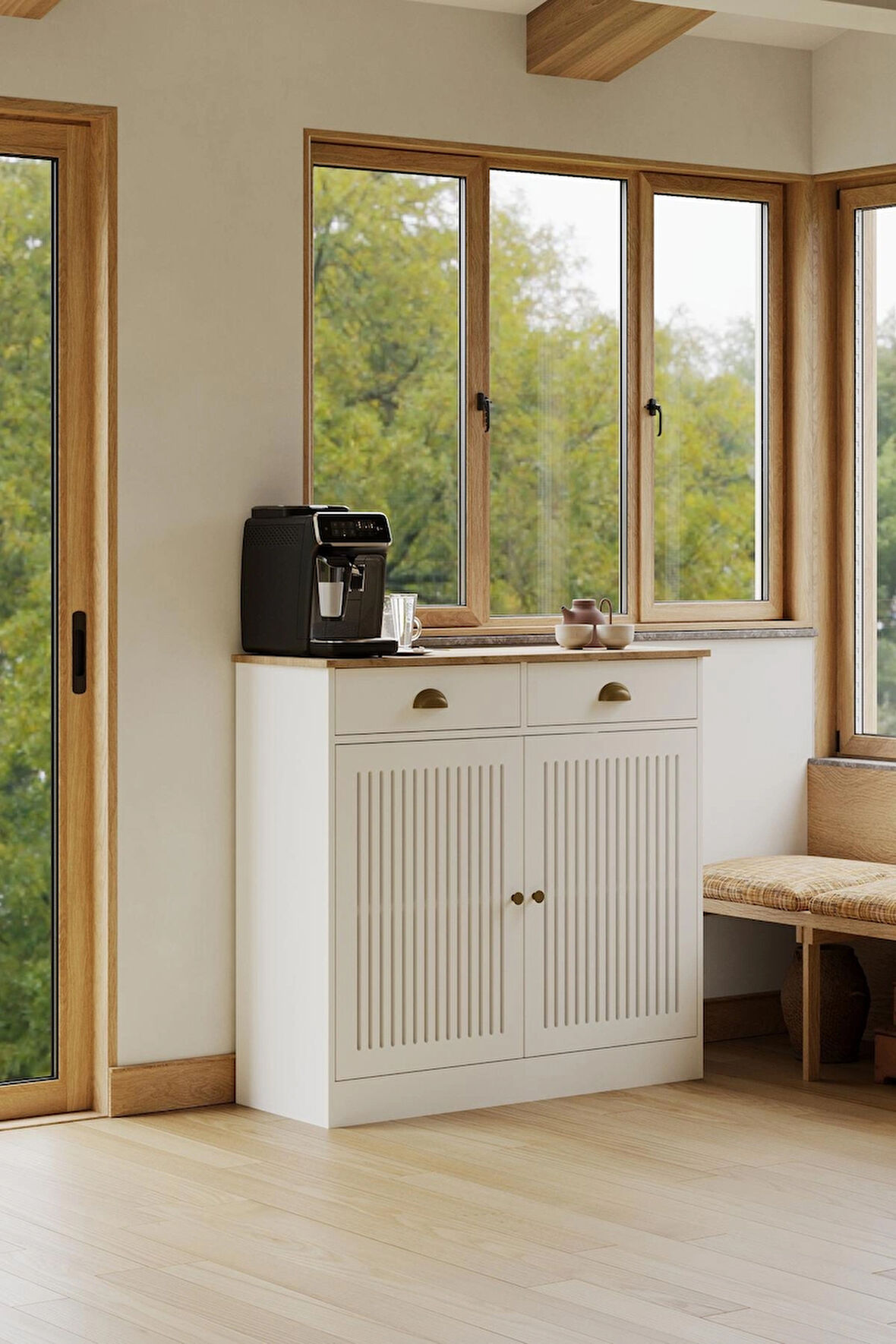 110 cm (iç genişlik) petek üstü kahve köşesi