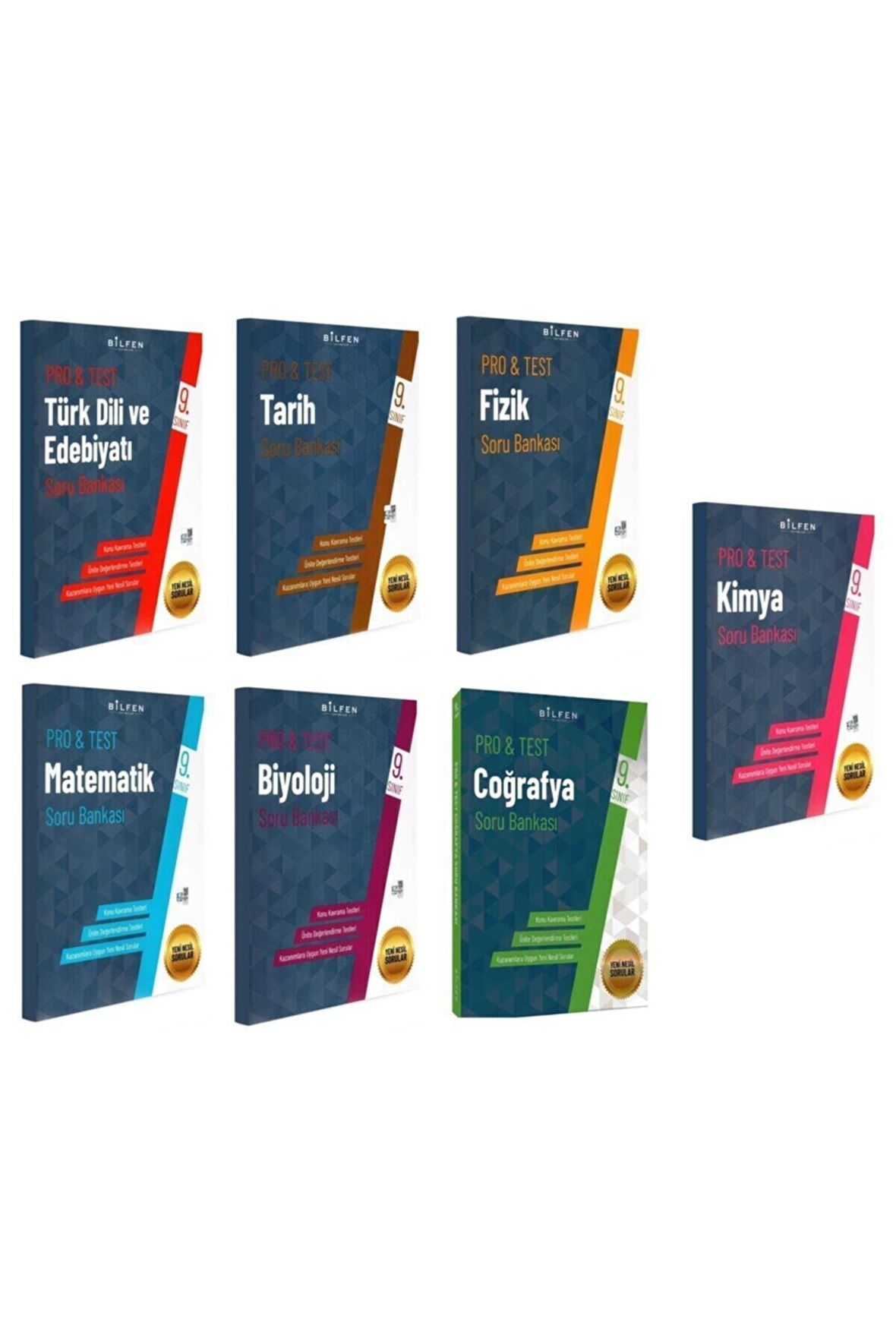 Bilfen Yayıncılık - 9. Sınıf Pro&Test Tüm Dersler Soru Bankası 7 Kitap