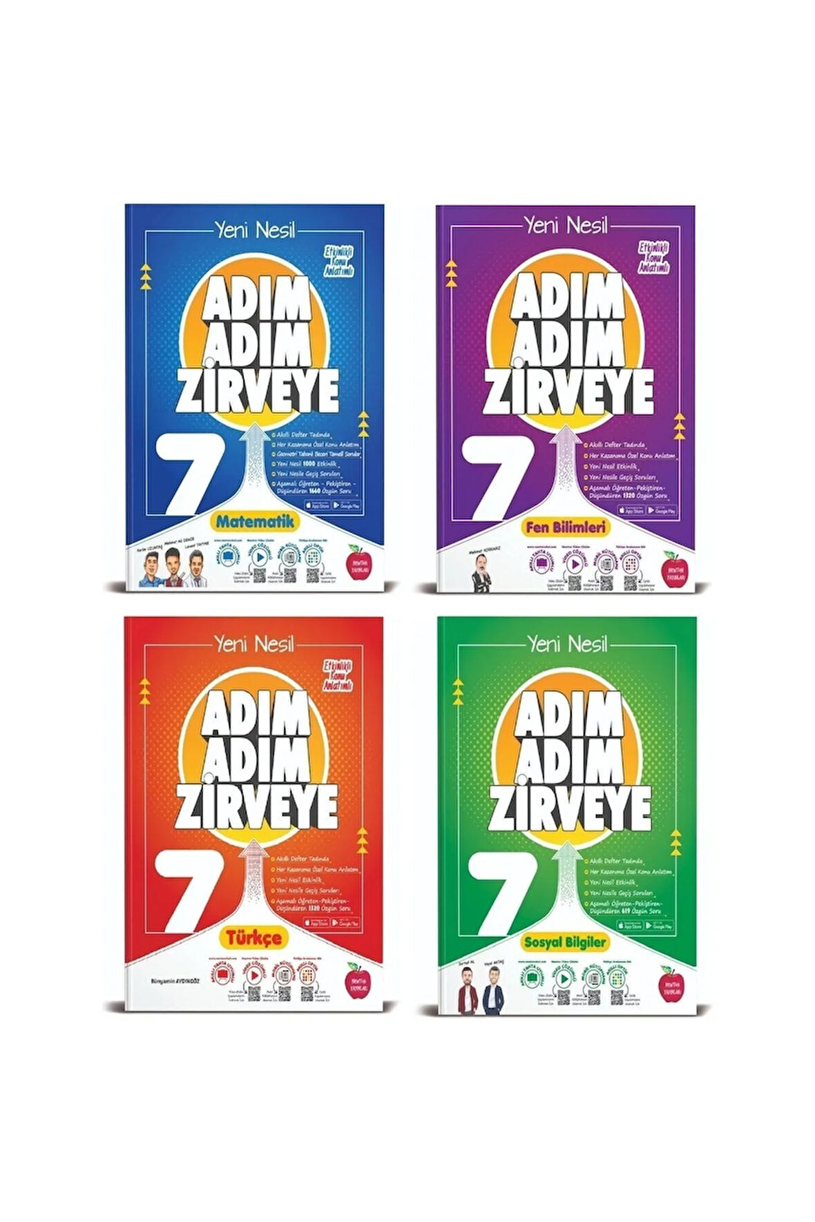 7. Sınıf Matematik Fen Türkçe Inkılap Tarihi Adım Adım Zirveye Soru Bankası 4 Kitap