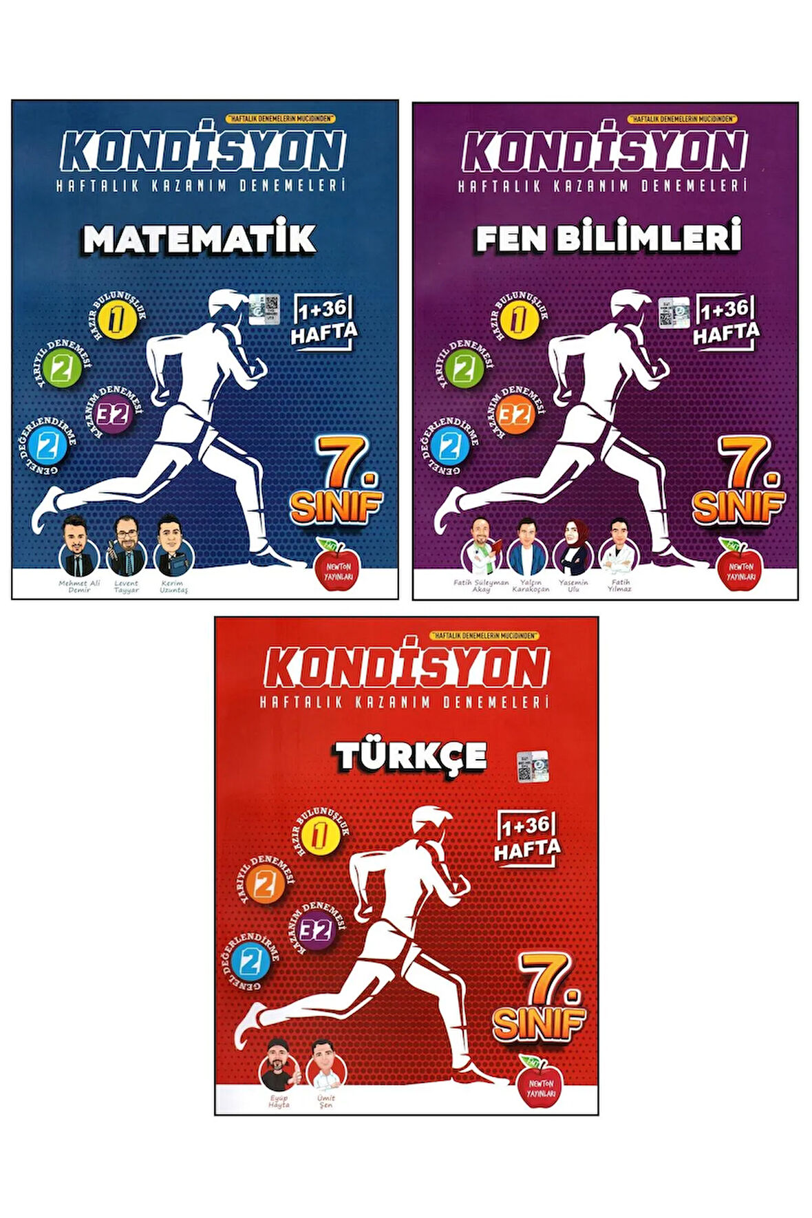 Newton 7. Sınıf Matematik + Fen Bilimleri + Türkçe Kondisyon Denemeleri 3 Kitap