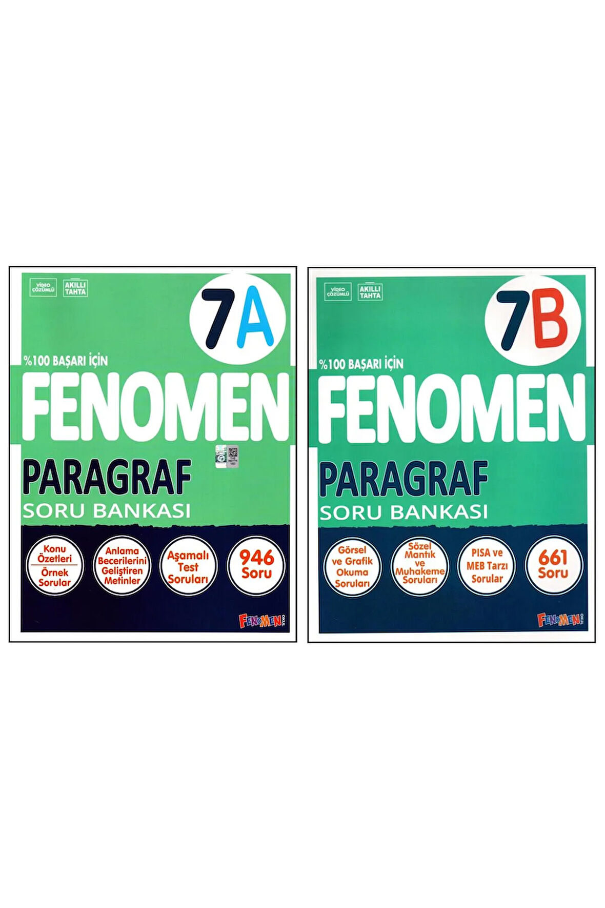 Fenomen 7. Sınıf Paragraf (A)+(B) Soru Bankası 2 Kitap