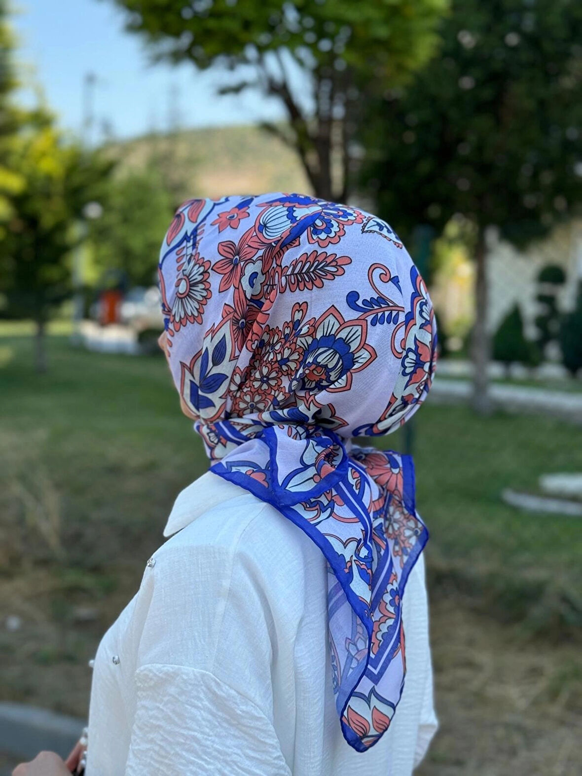 PAMUKLU SOFT EŞARP OSMANLI ÇİÇEĞİ DESEN