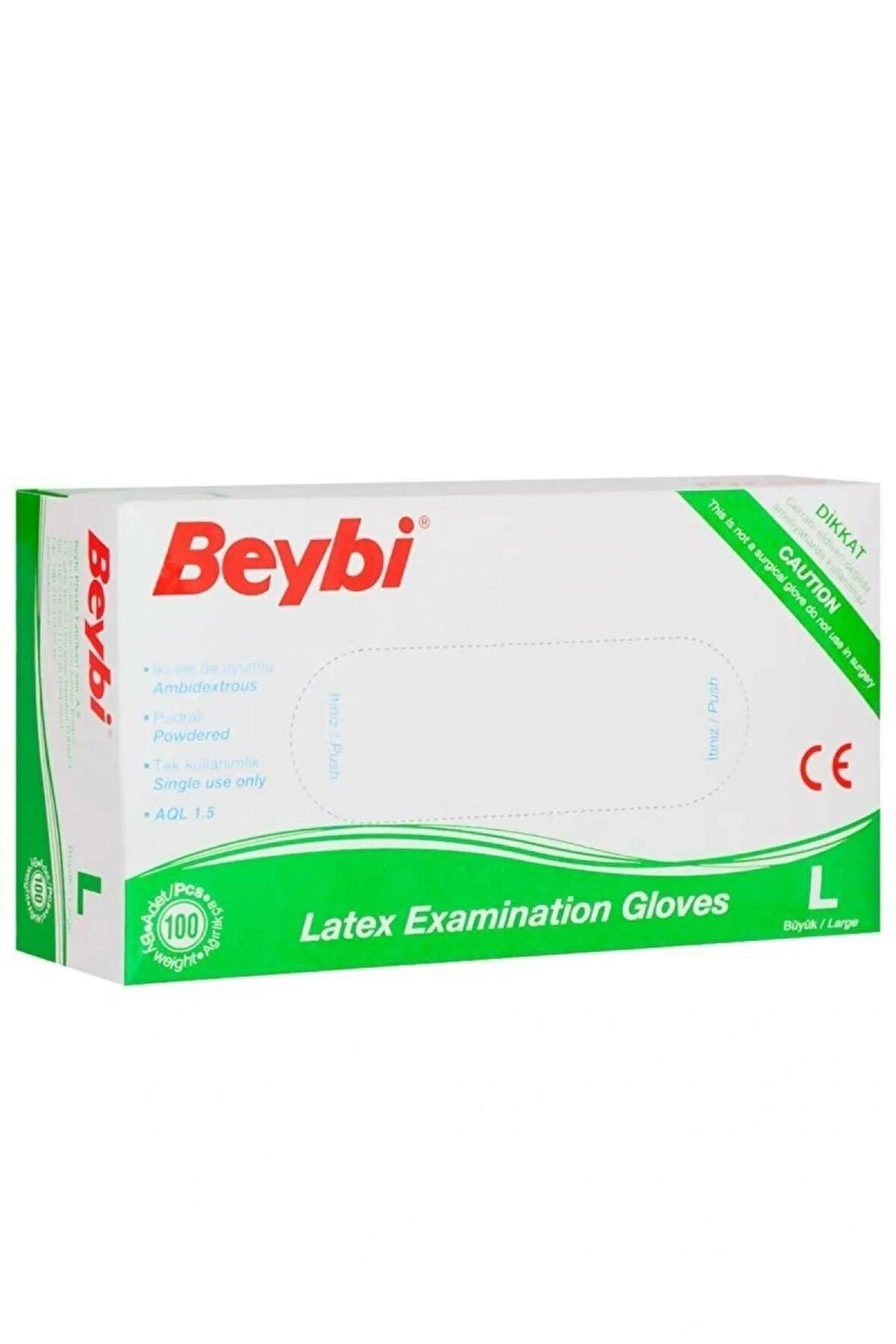 Lateks Pudralı (L) Large Beden Muayene Eldiven 100lü Paket