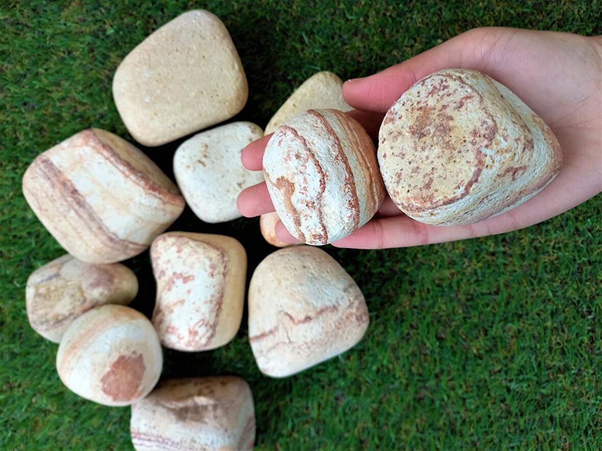 Sarı Çizgili Dolomit 3 Kg 6-10 Cm Sarı Dolomit Taş
