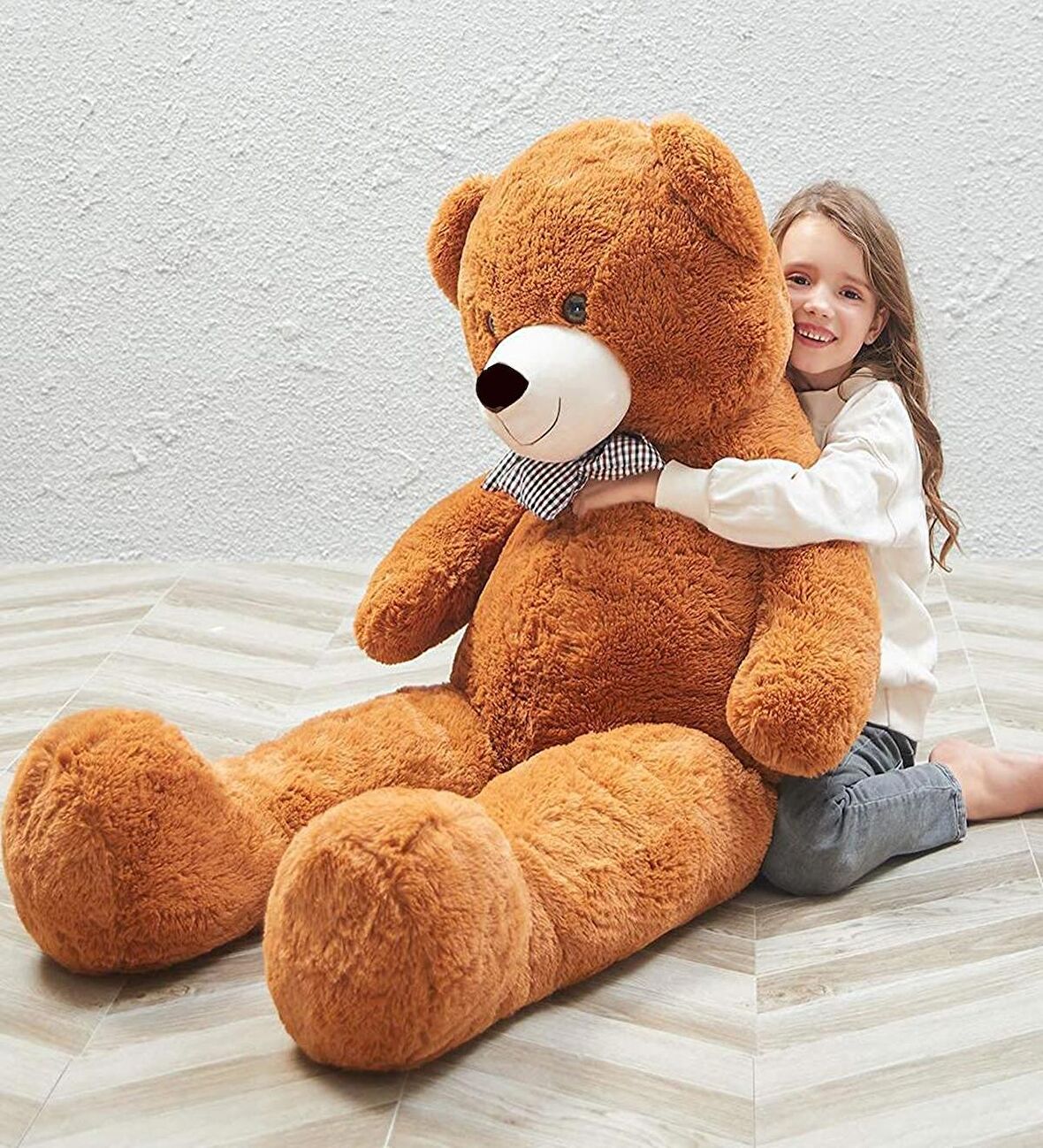 SOLE 175 cm Papyonlu DEV Boy Peluş Ayı - % 100 YERLİ