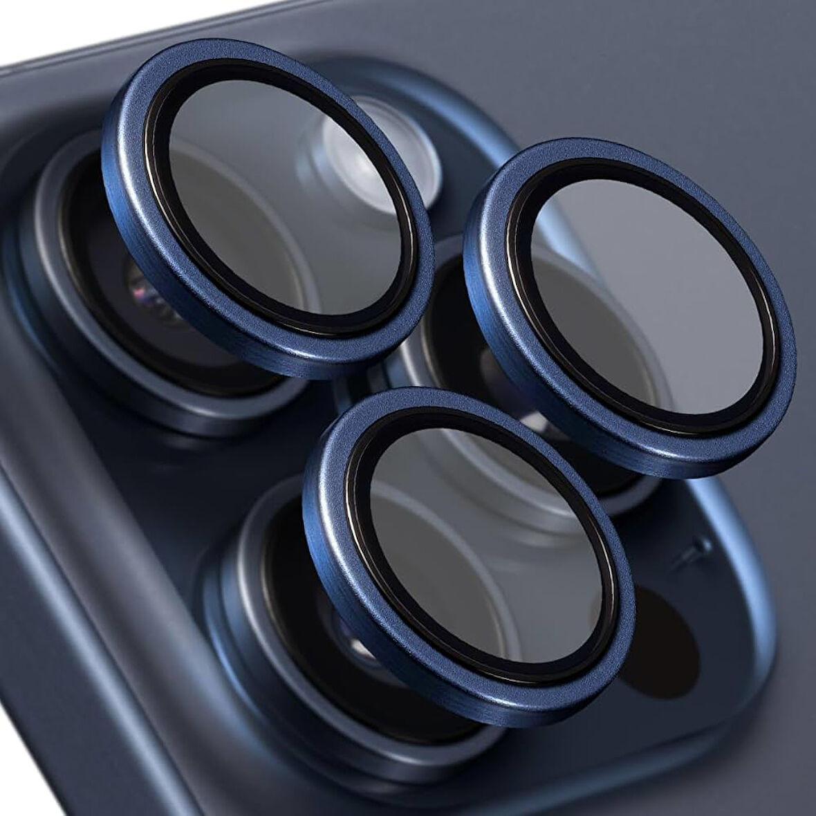 İPHONE 16 UYUMLU SAFİR CAM TELEFON KAMERA LENS KORUYUCU MAVİ
