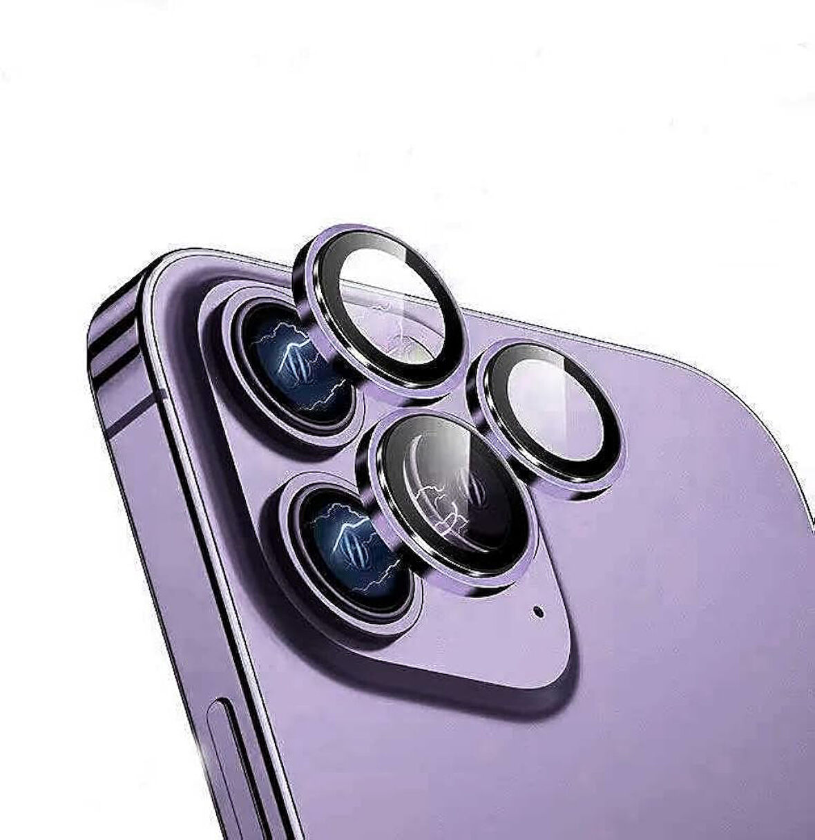İPHONE 14 PRO İPHONE 14 PRO MAX UYUMLU SAFİR CAM TELEFON KAMERA LENS KORUYUCU MOR
