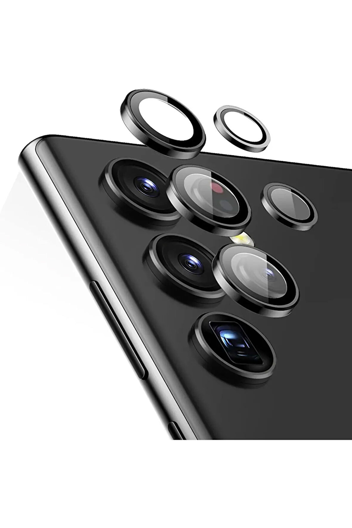 SAMSUNG S24 ULTRA UYUMLU SAFİR CAM TELEFON KAMERA LENS KORUYUCU SİYAH