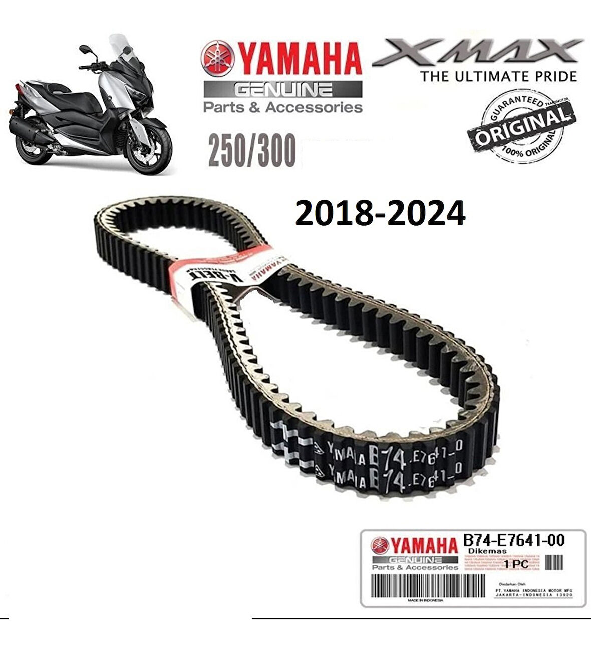 Yamaha Xmax 250 -300 Varyatör Kayışı Orjinal Tahrik Kavrama Kayış 2018 -2024 Supermoto
