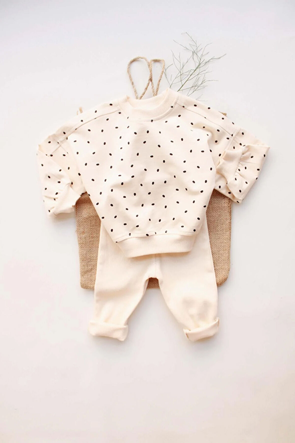 Siyah Puantiyeli Bebek Alt Üst Takım