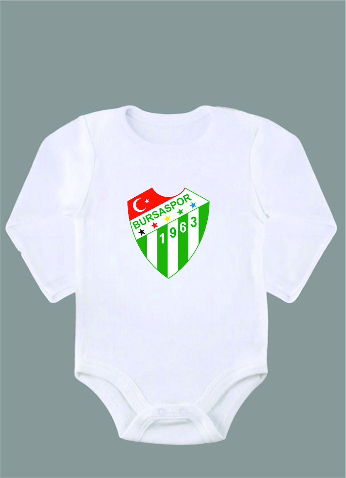 Uzun Kollu %100 Organik Pamuk Baskılı Bebek Body Çıtçıtlı Zıbın ZBN072